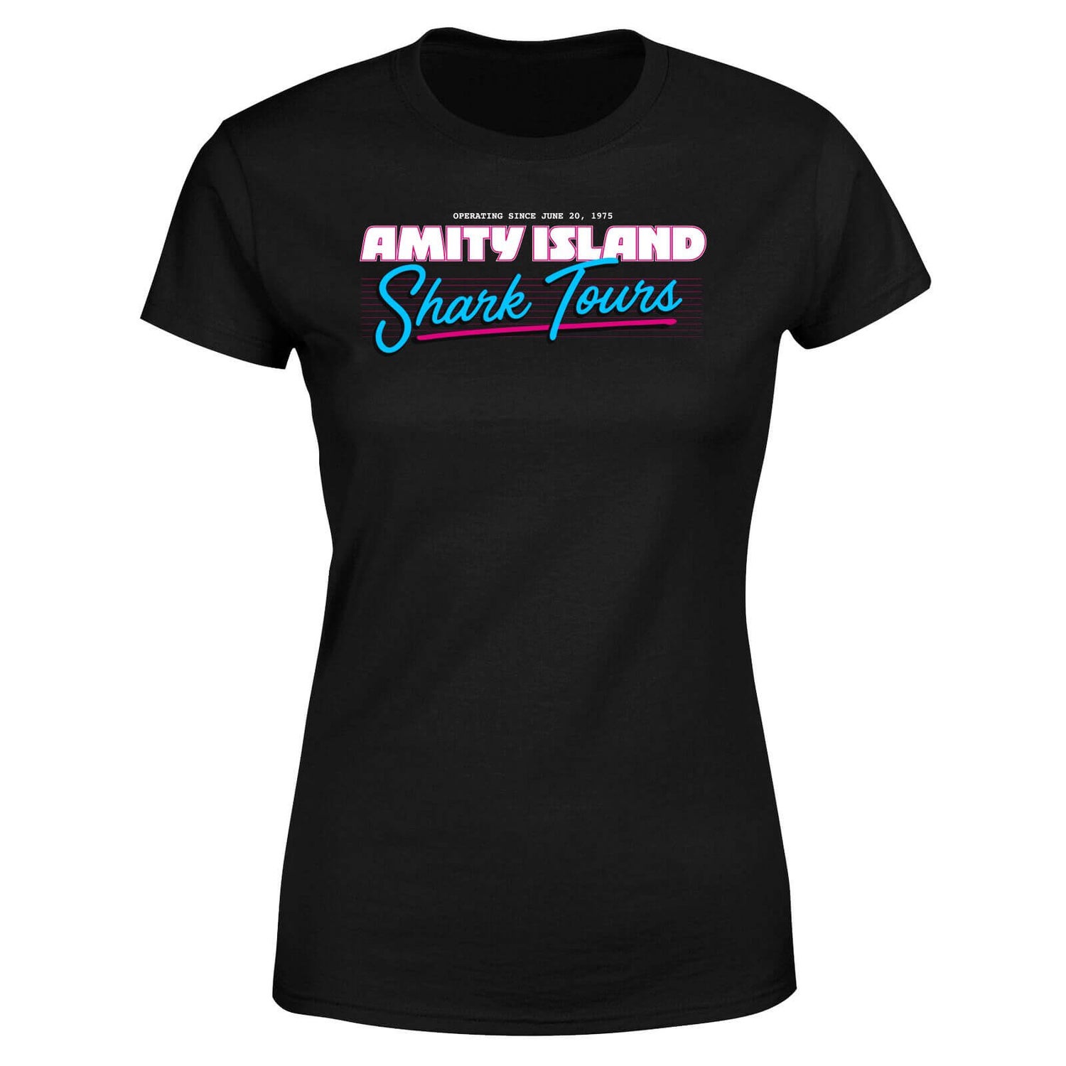 Jaws Amity Island Shark Tour Women's T-Shirt - Black