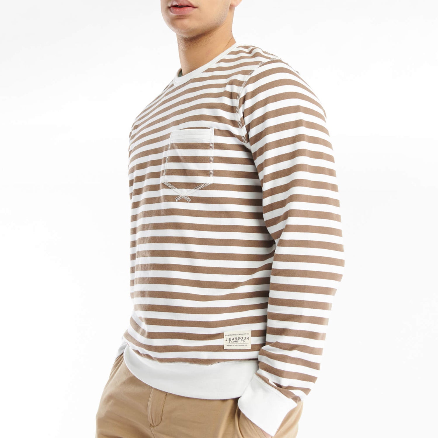 Barbour 55 Degrees North Durnage Striped Cotton-Jersey Sweatshirt - S