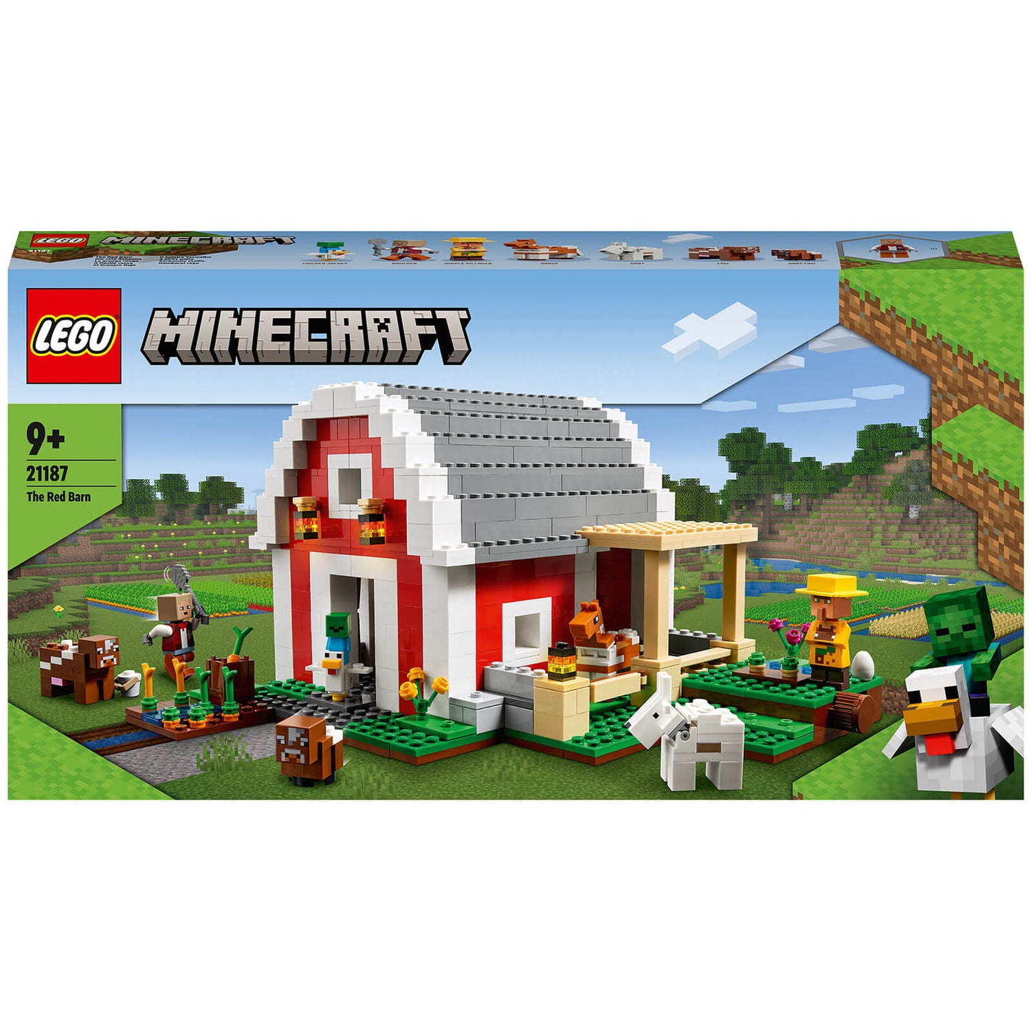 LEGO Minecraft: The Red Barn Set with Toy Farm Animals (21187) Toys - Zavvi  US