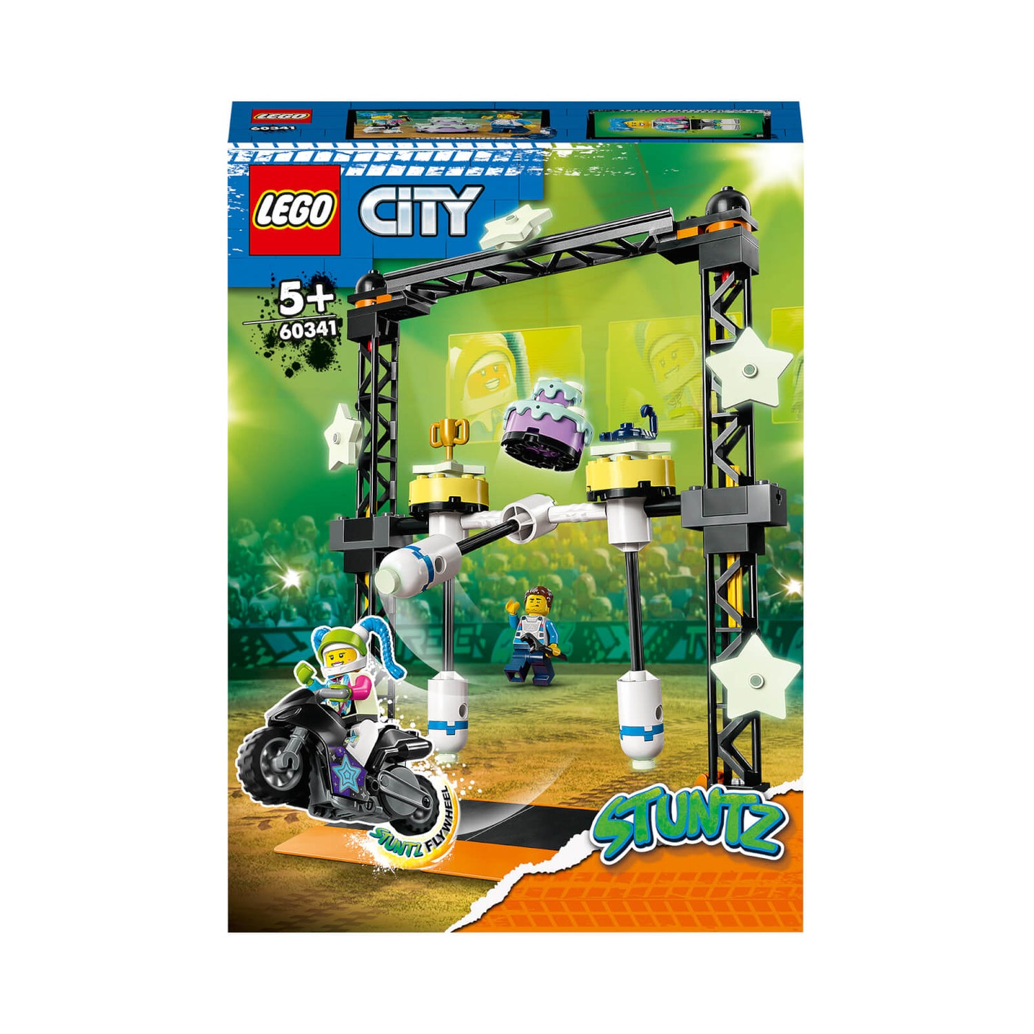 LEGO City: Stuntz Umstoß-Stuntchallenge mit Spielzeug-Motorrad (60341)