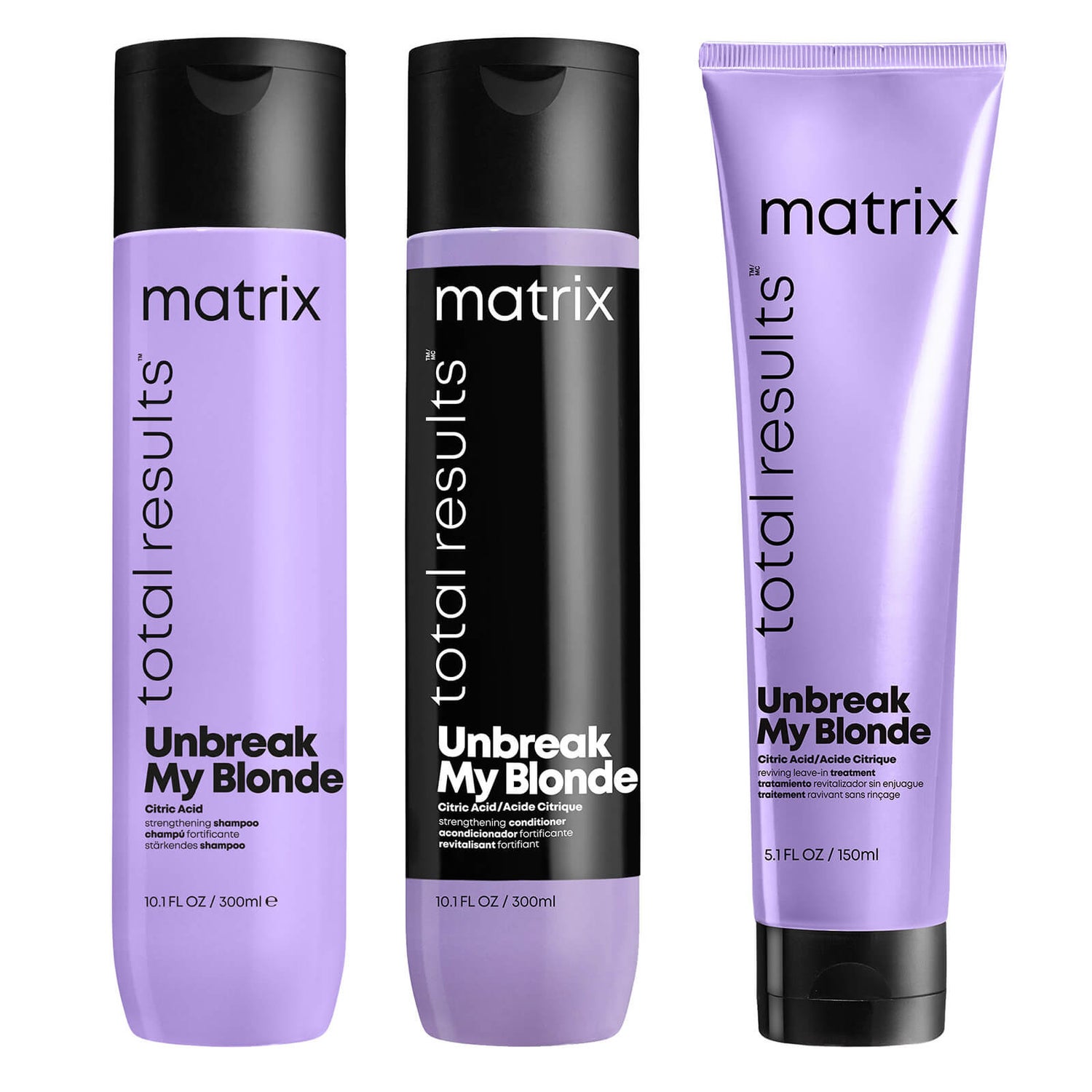 Matrix Total Results Unbreak My Blonde Shampoo, Conditioner and Leave-in Treatment for Chemically Over-Processed Hair