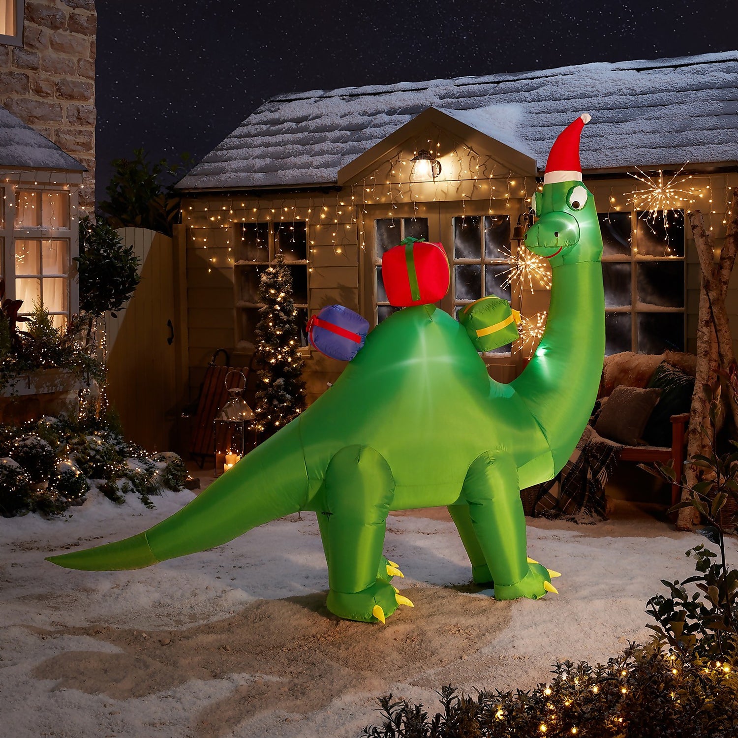 7ft Large Dinosaur Christmas Outdoor Inflatable