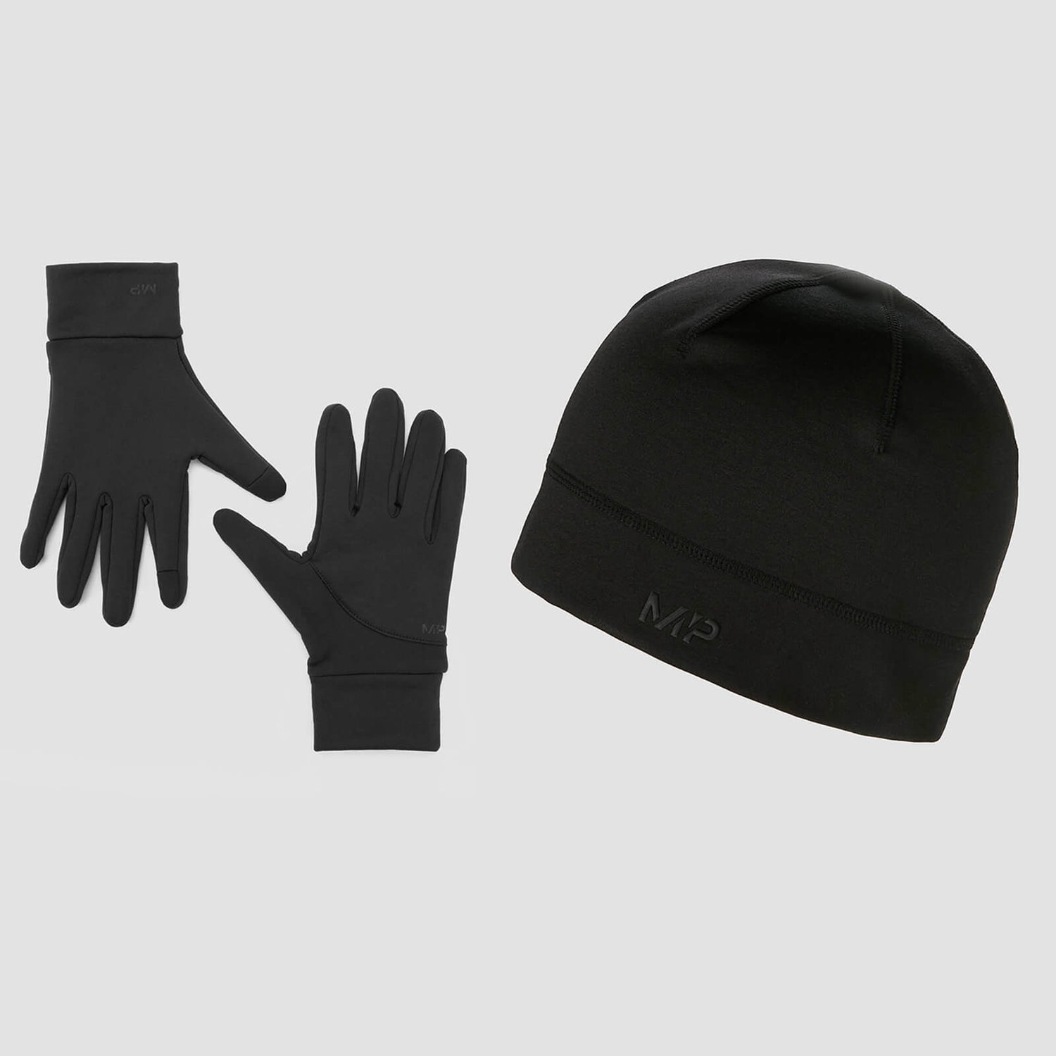 MP Running Beanie and Reflective Gloves Bundle – Sort