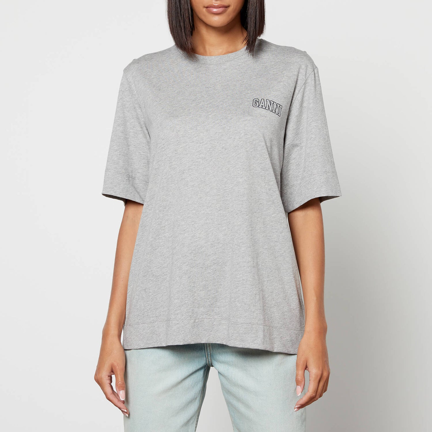 Ganni Logo Organic Cotton-Jersey T-shirt - XXS