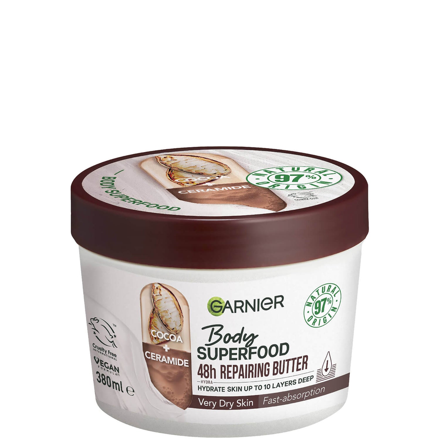 Garnier Body Superfood, Repairing Body Butter, Cocoa and Ceramide, 380ml