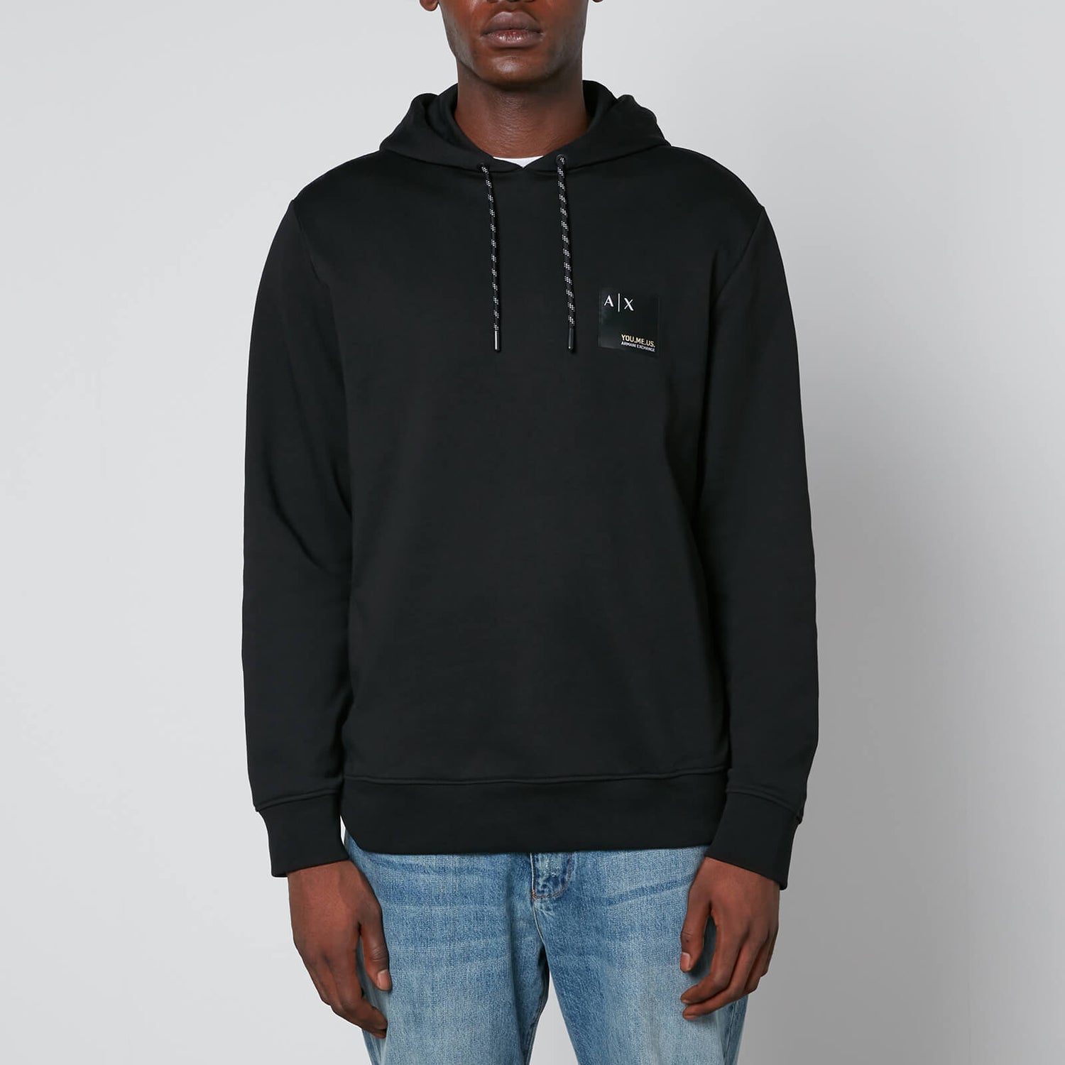 Armani Exchange Patch Logo Cotton-Fleece Hoodie