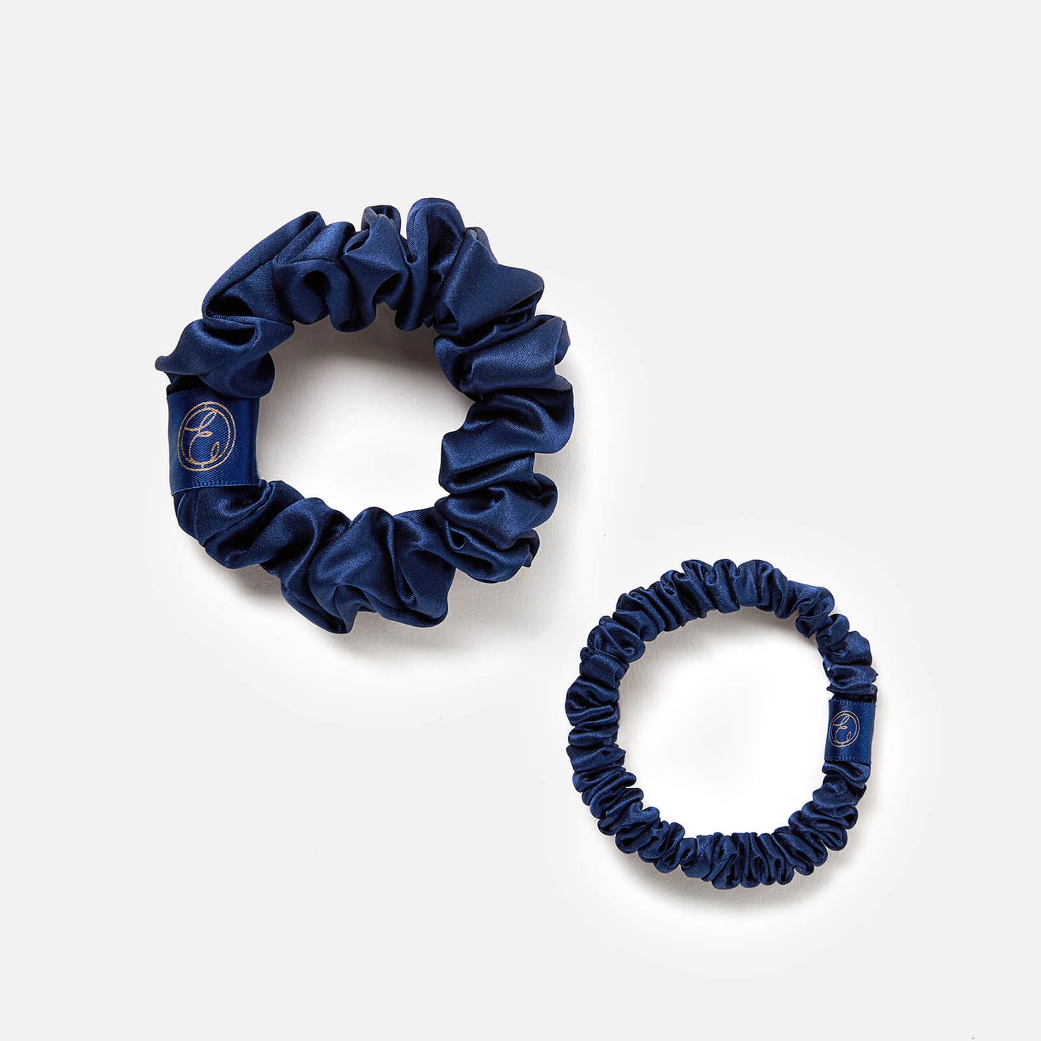 ESPA Silk Scrunchies - Navy Blue - 2 Pack