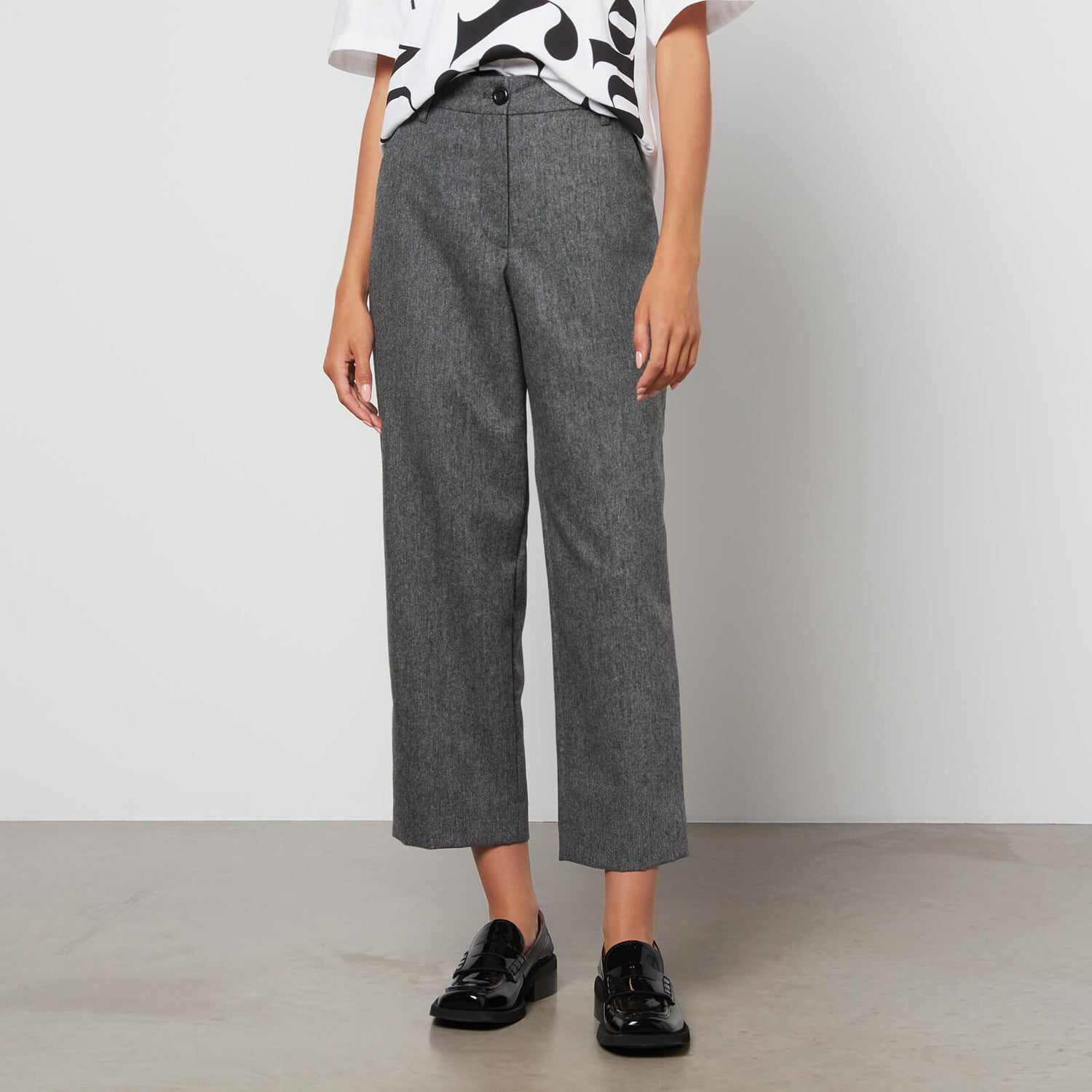 See By Chloé Cropped Wool-Blend Straight-Leg Trousers - FR 40/UK 12