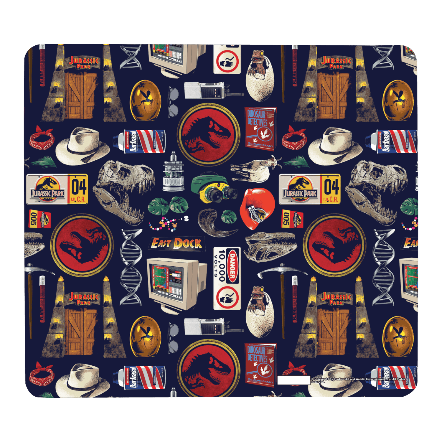 Jurassic Park Retro Icons Gaming Mouse Mat - Klein