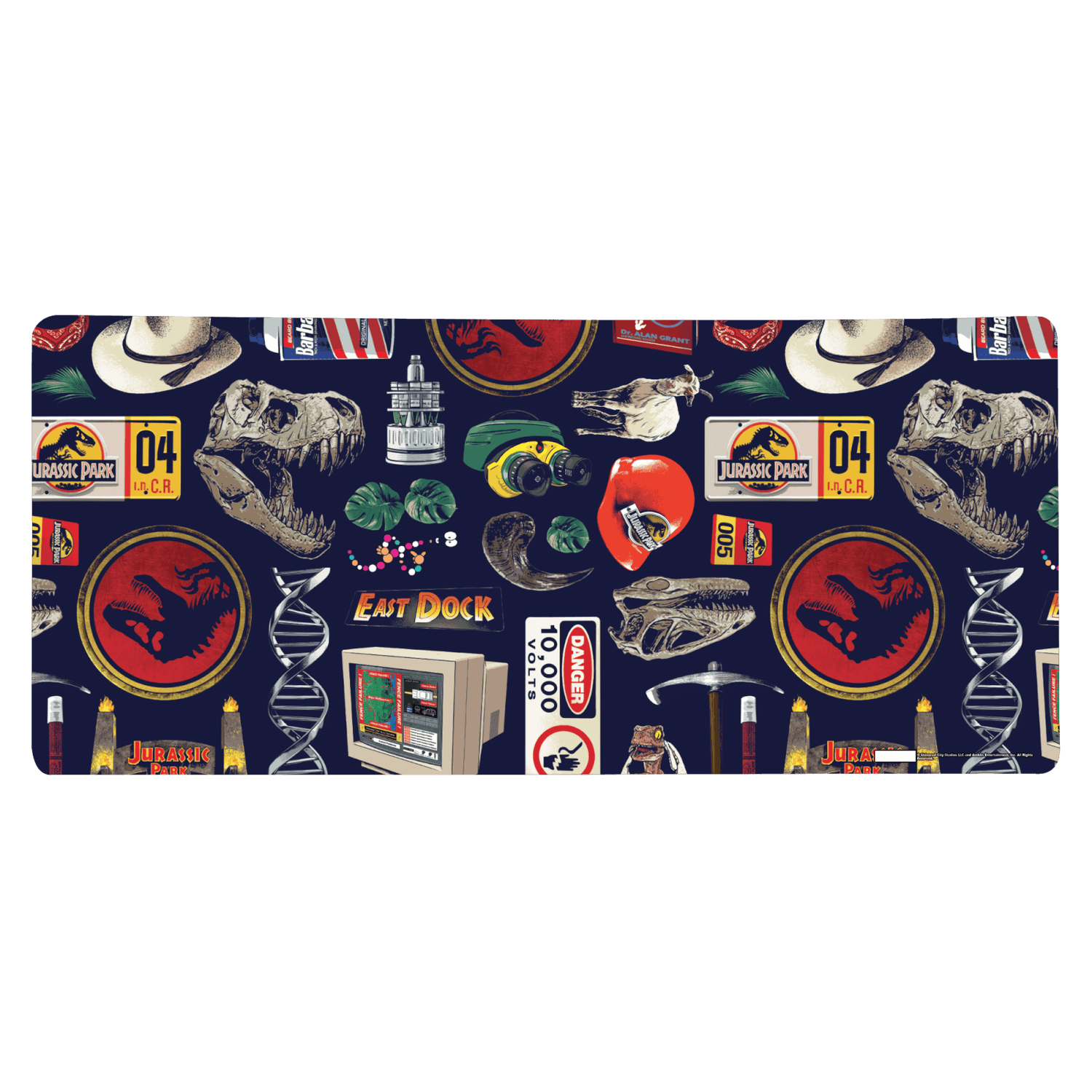 Jurassic Park Retro Icons Gaming Mouse Mat - Large
