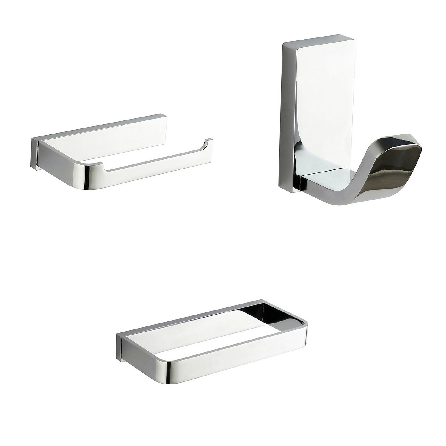 Modern 3 Piece Wall Mounted Bathroom Accessories Set