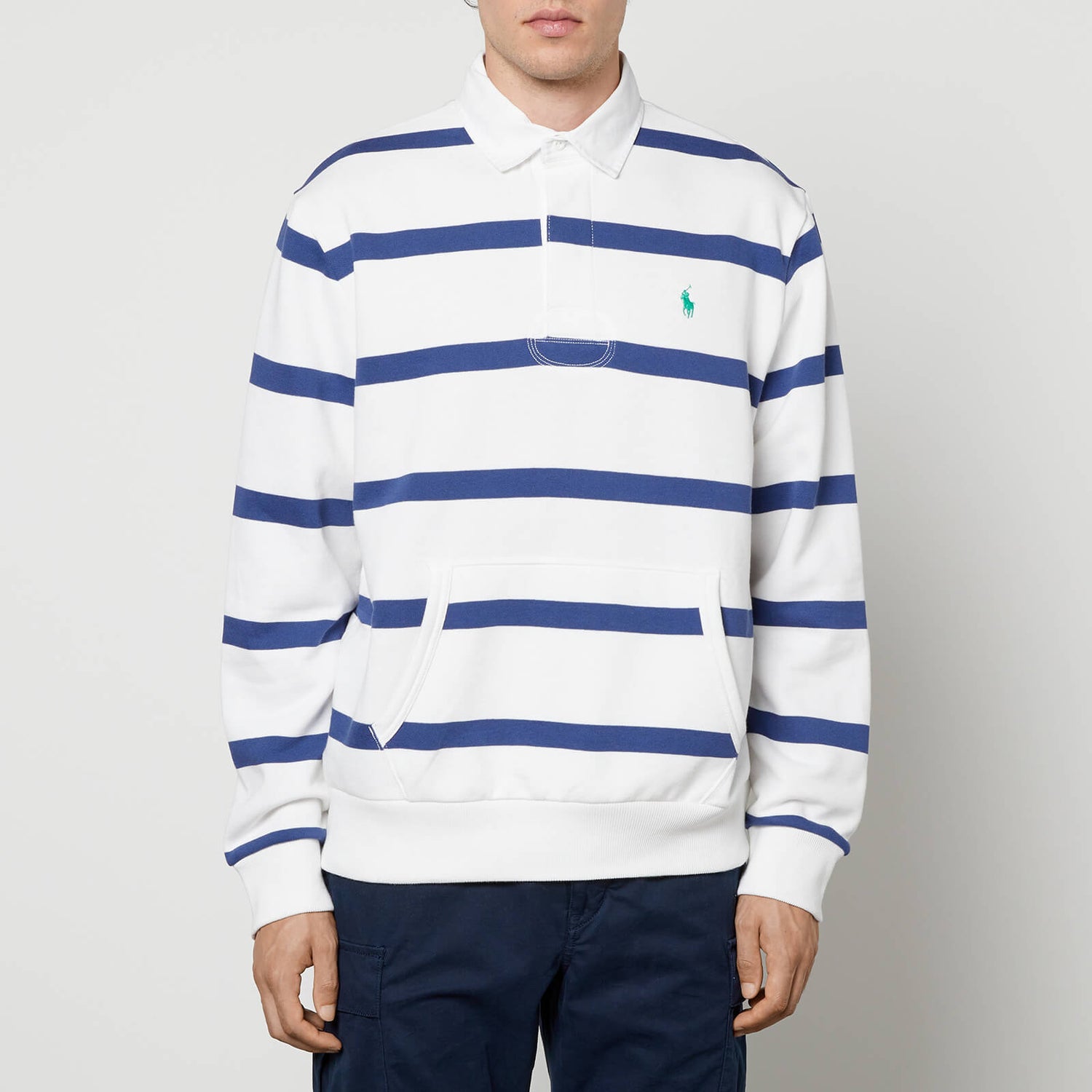 Polo Ralph Lauren Striped Cotton-Blend Rugby Sweatshirt - S