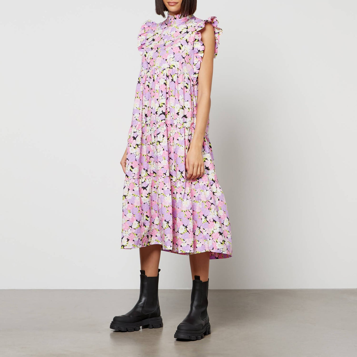 CRAS Myracras Ruffled Cotton Midi Dress