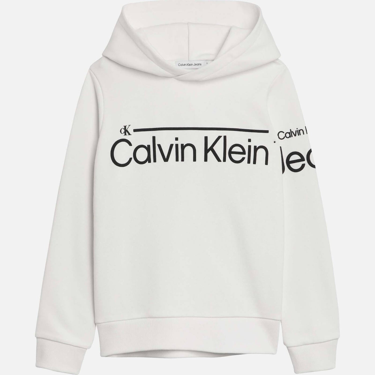 Calvin Klein Boys' Institutional Logo Cotton-Blend Jersey Hoodie