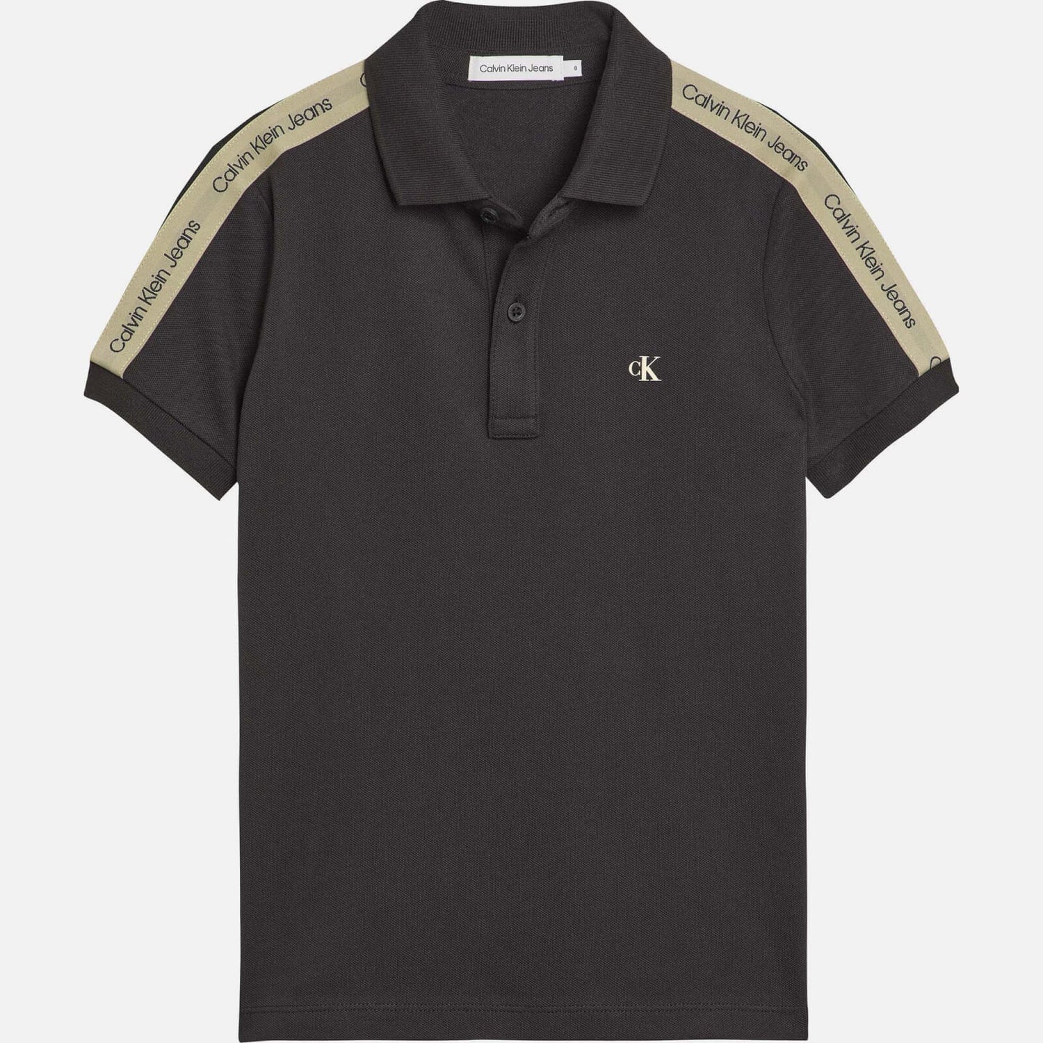 Calvin Klein Boys' Logo Tape Polo Shirt - Black - 10 Years