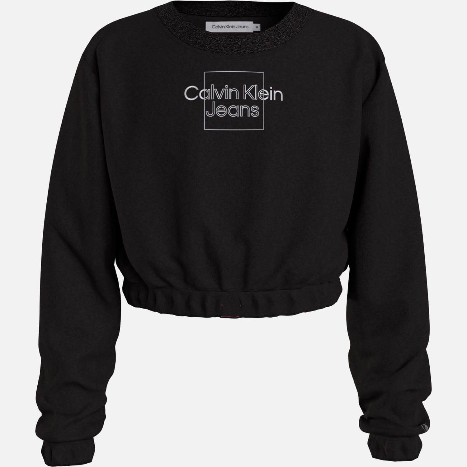 Calvin Klein Girls’ Metallic Logo Cotton-Jersey Cropped Jumper - 8 Years