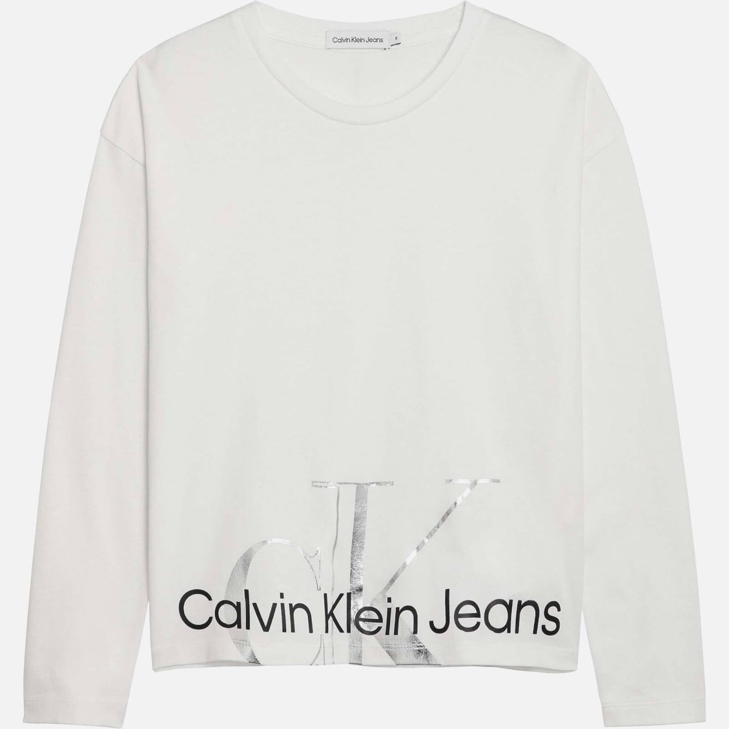 Calvin Klein Girls’ Metallic Monogram Cotton-Jersey T-Shirt - 8 Years