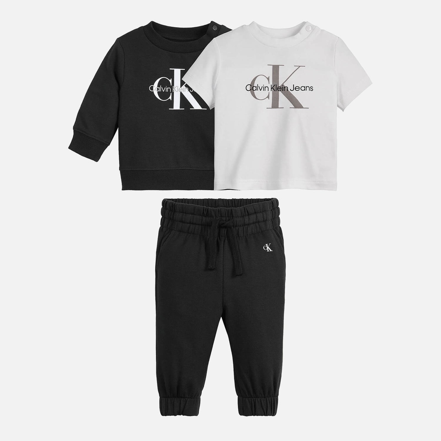 Calvin Klein Babys' Cotton-Blend Jersey Top and Joggers Gift Set - 3 Months