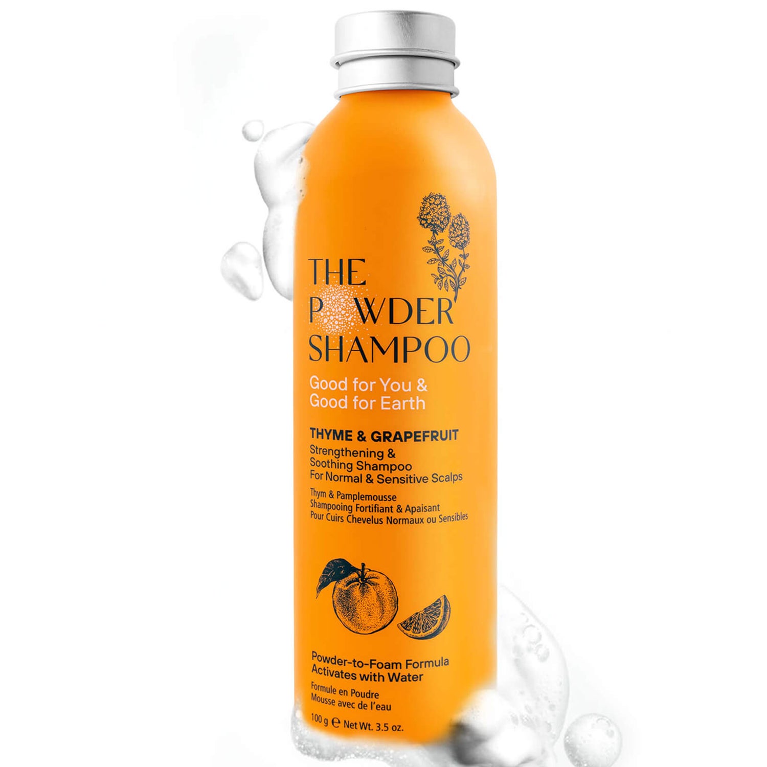 粉狀洗髮水可強化和舒緩百里香和葡萄柚洗髮水100g