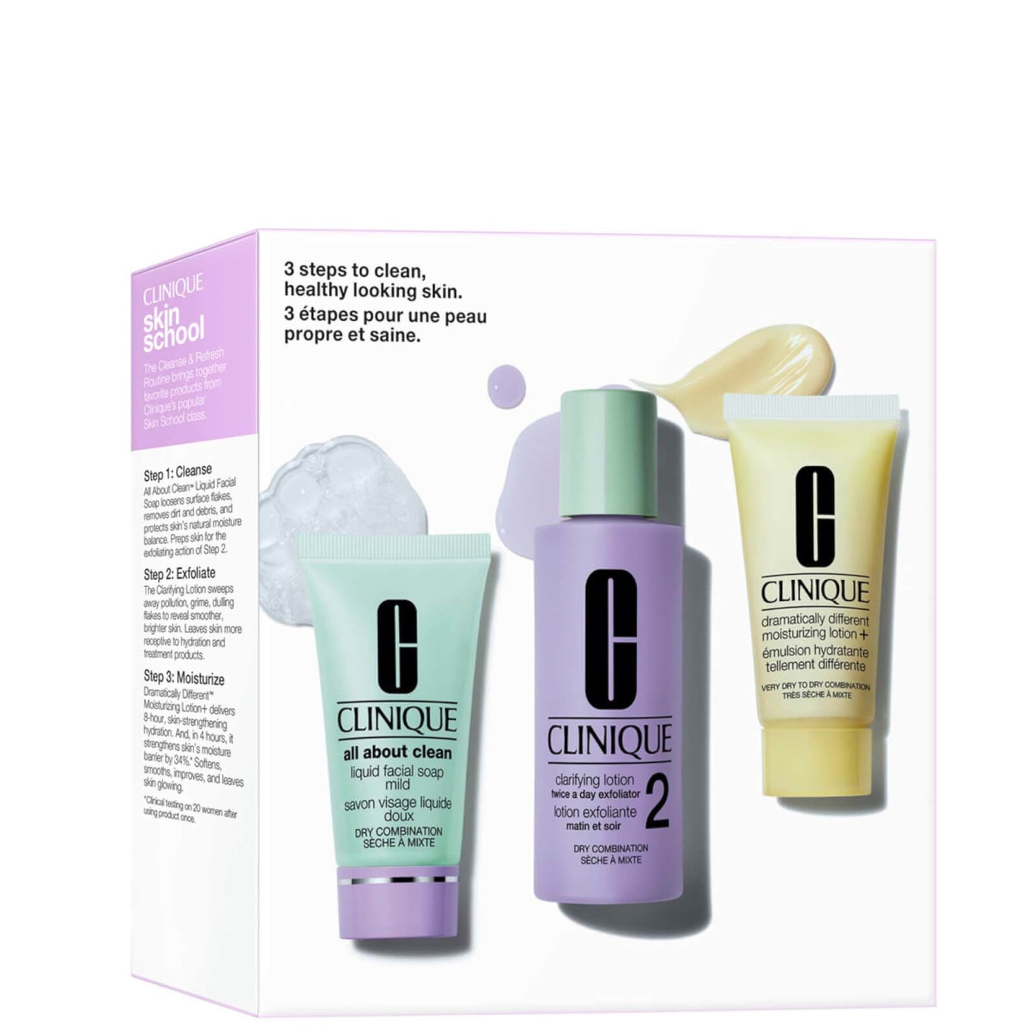Clinique 3 Step Skin Type 2 Mini Kit (Worth AED231)