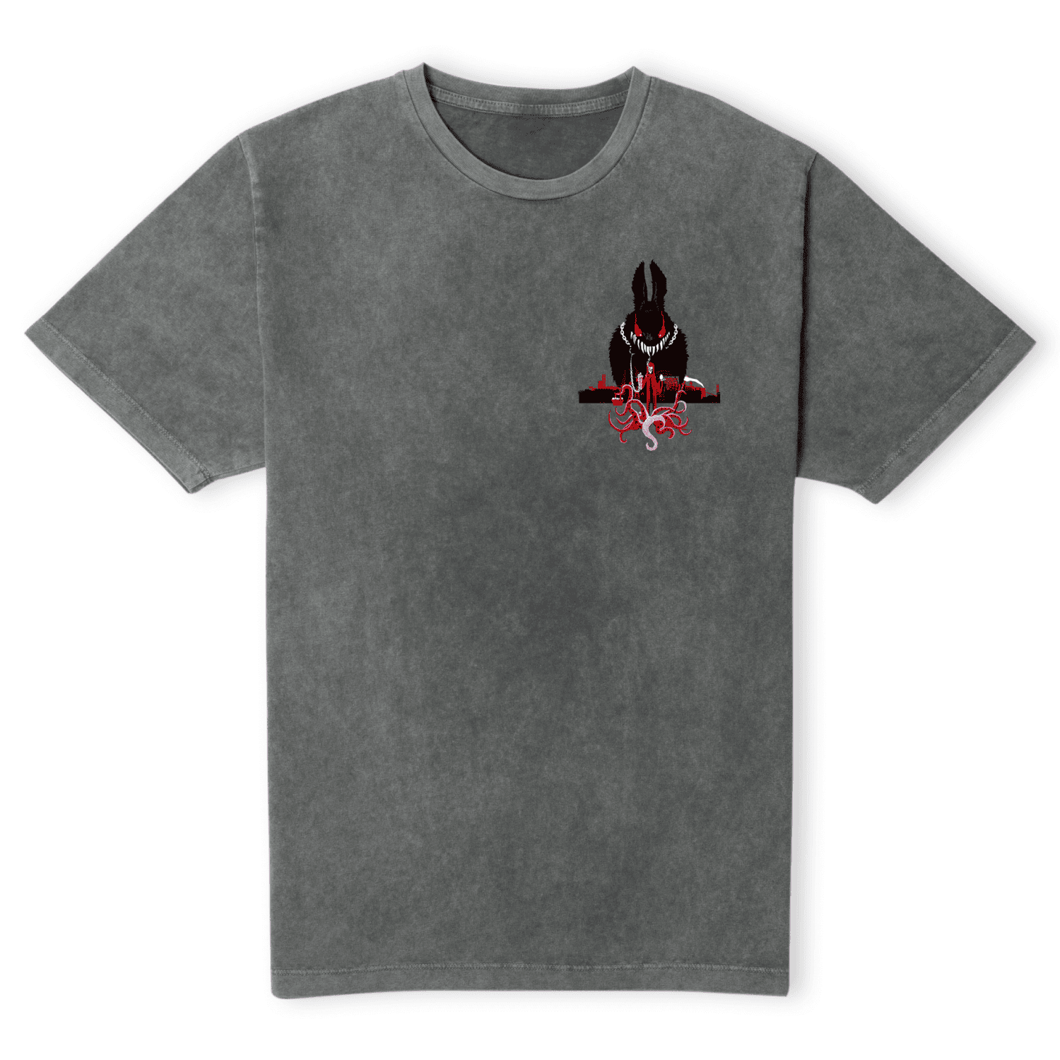Grimmfest 2022 Easter Bunny Unisex T-Shirt - Black Acid Wash