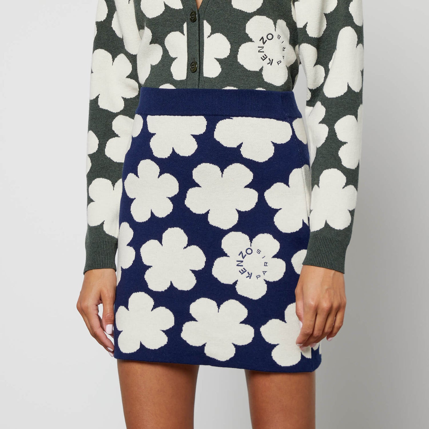 KENZO Jacquard Wool-Blend Mini Skirt