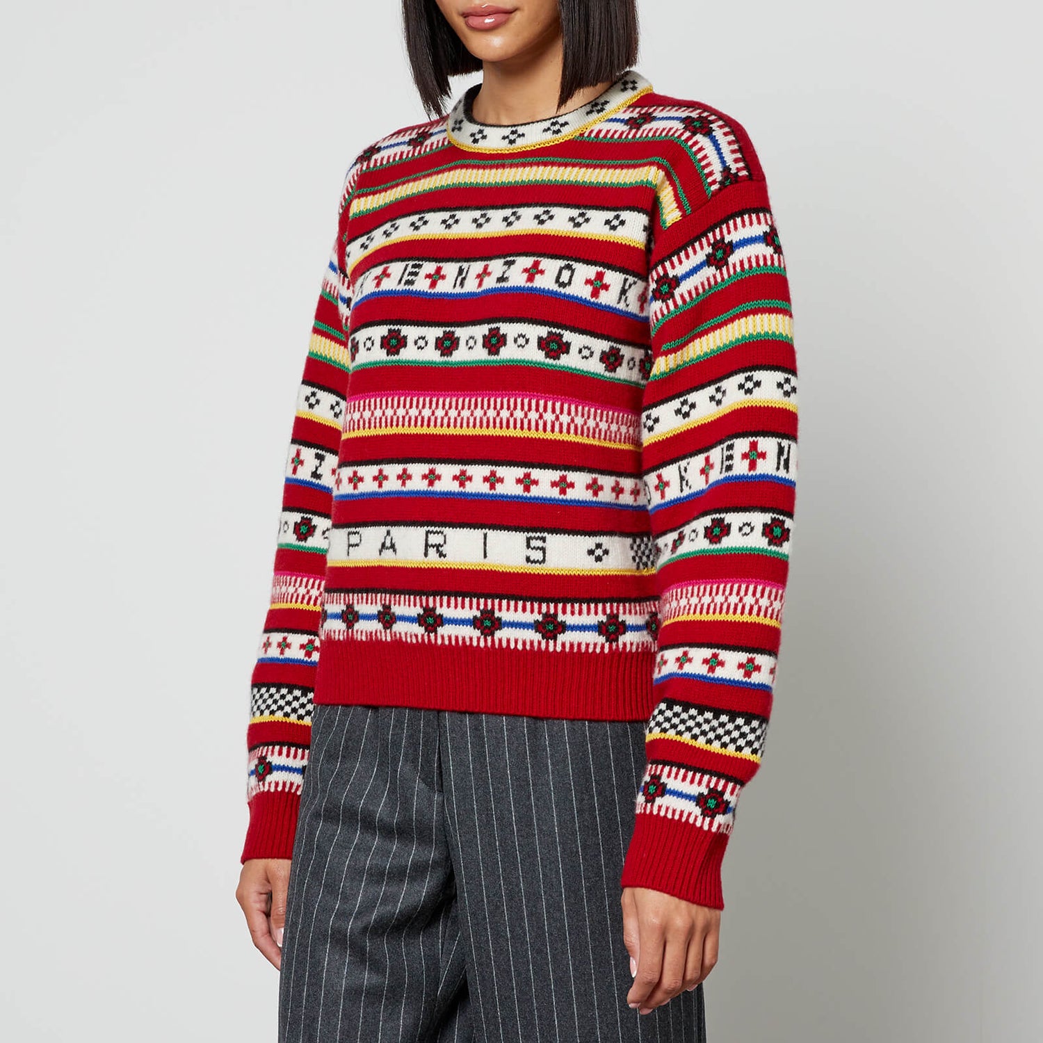 KENZO Fair Isle Wool and Cotton-Blend Jumper