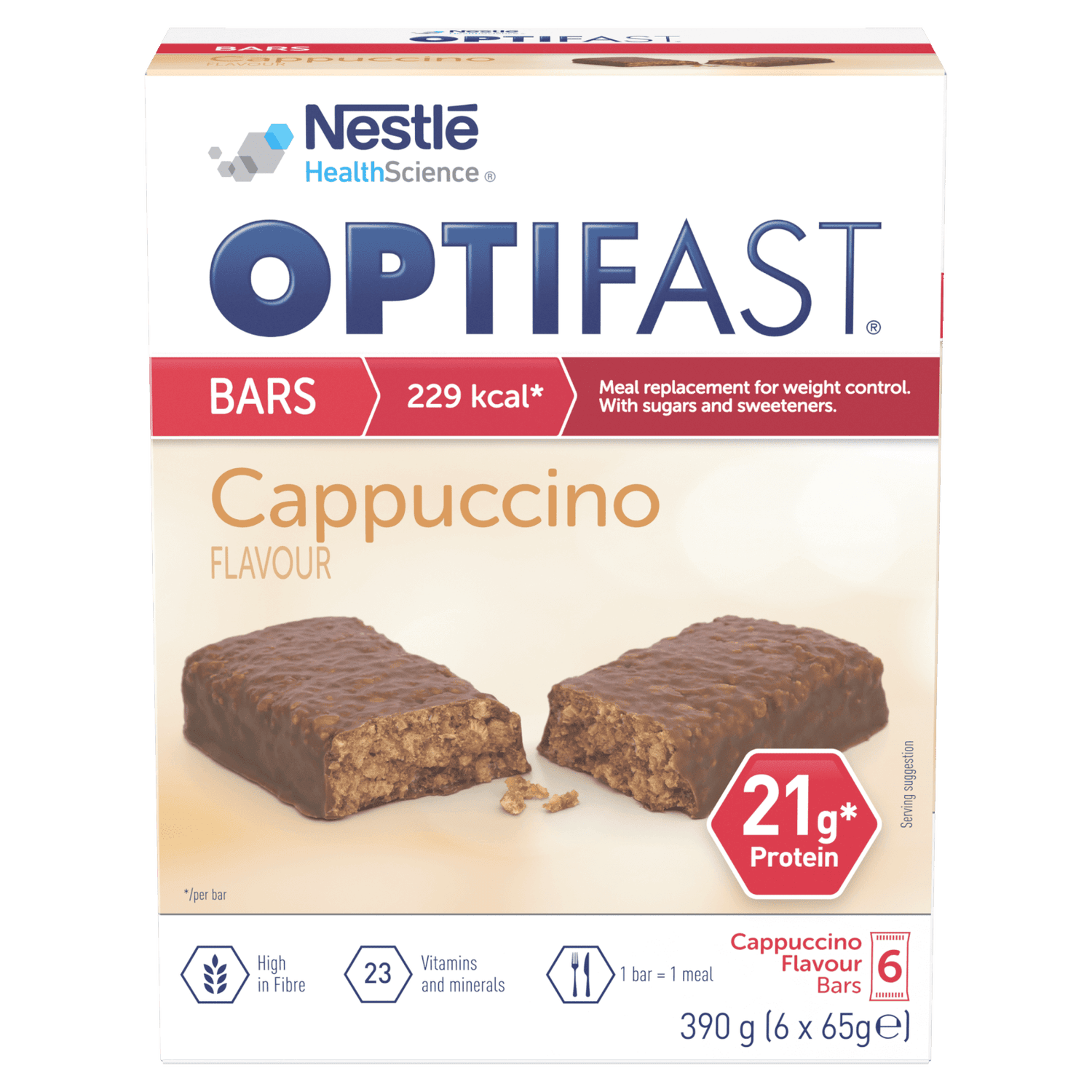 Cappuccino - Meal bar - 1 Month Supply - 6 Boxes (36 Bars)