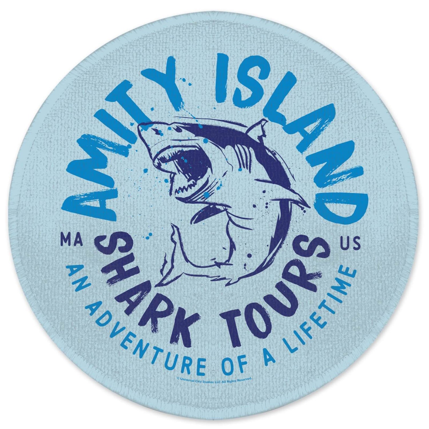 Jaws Amity Island Shark Tours Round Bath Mat