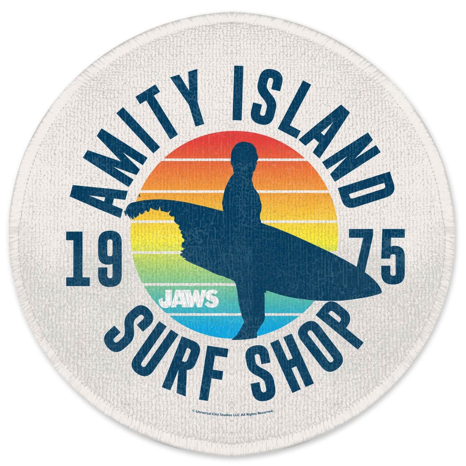 Jaws Amity Island Surf Shop Round Bath Mat
