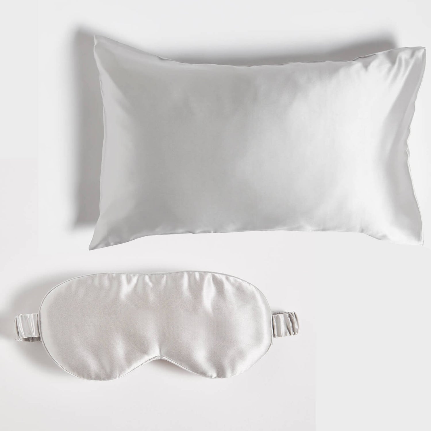 ïn home 100% Silk Pillowcase and Eye Mask Bundle - Silver (Worth £70.00)