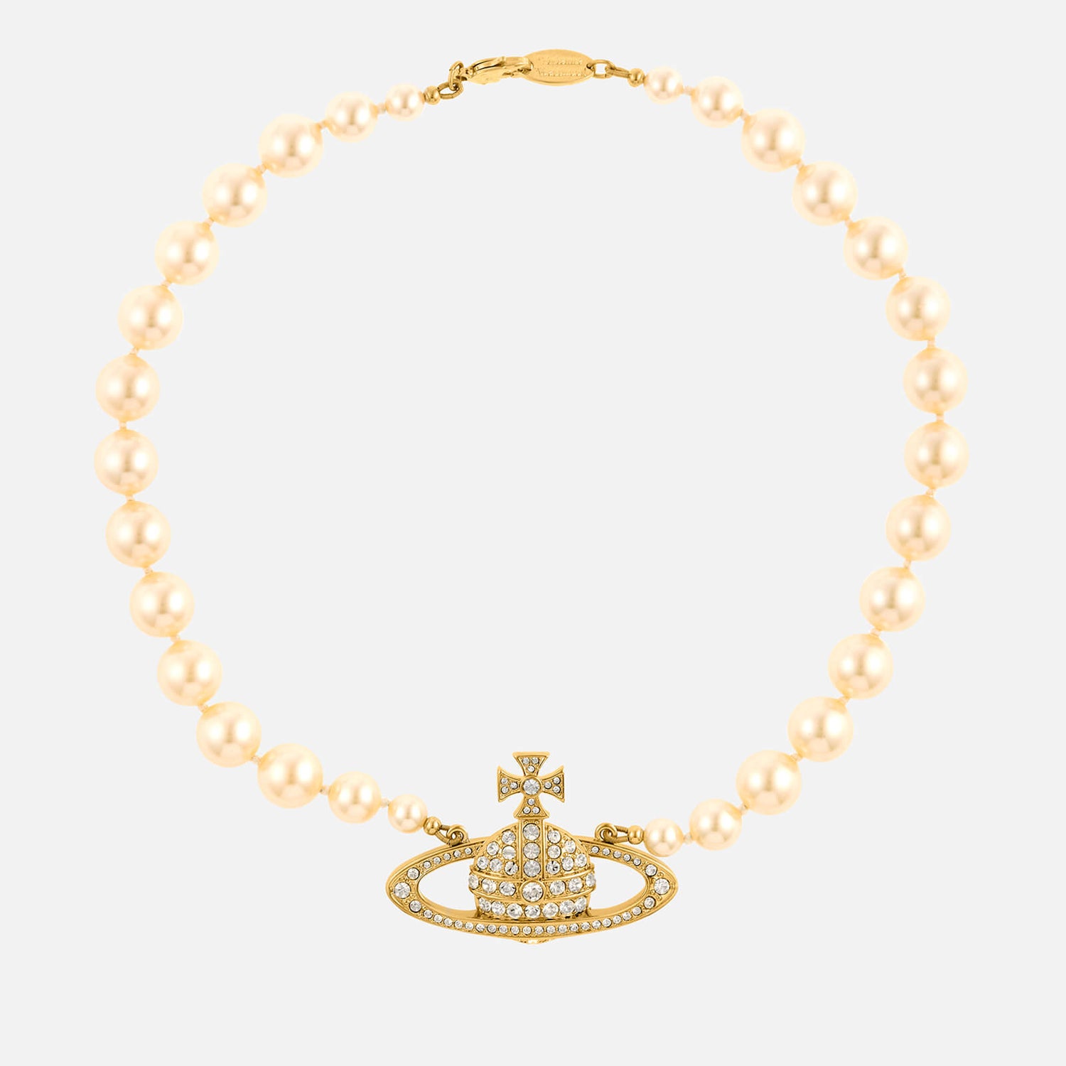 Vivienne Westwood Bas Relief Gold-Tone, Faux Pearl and Crystal Choker