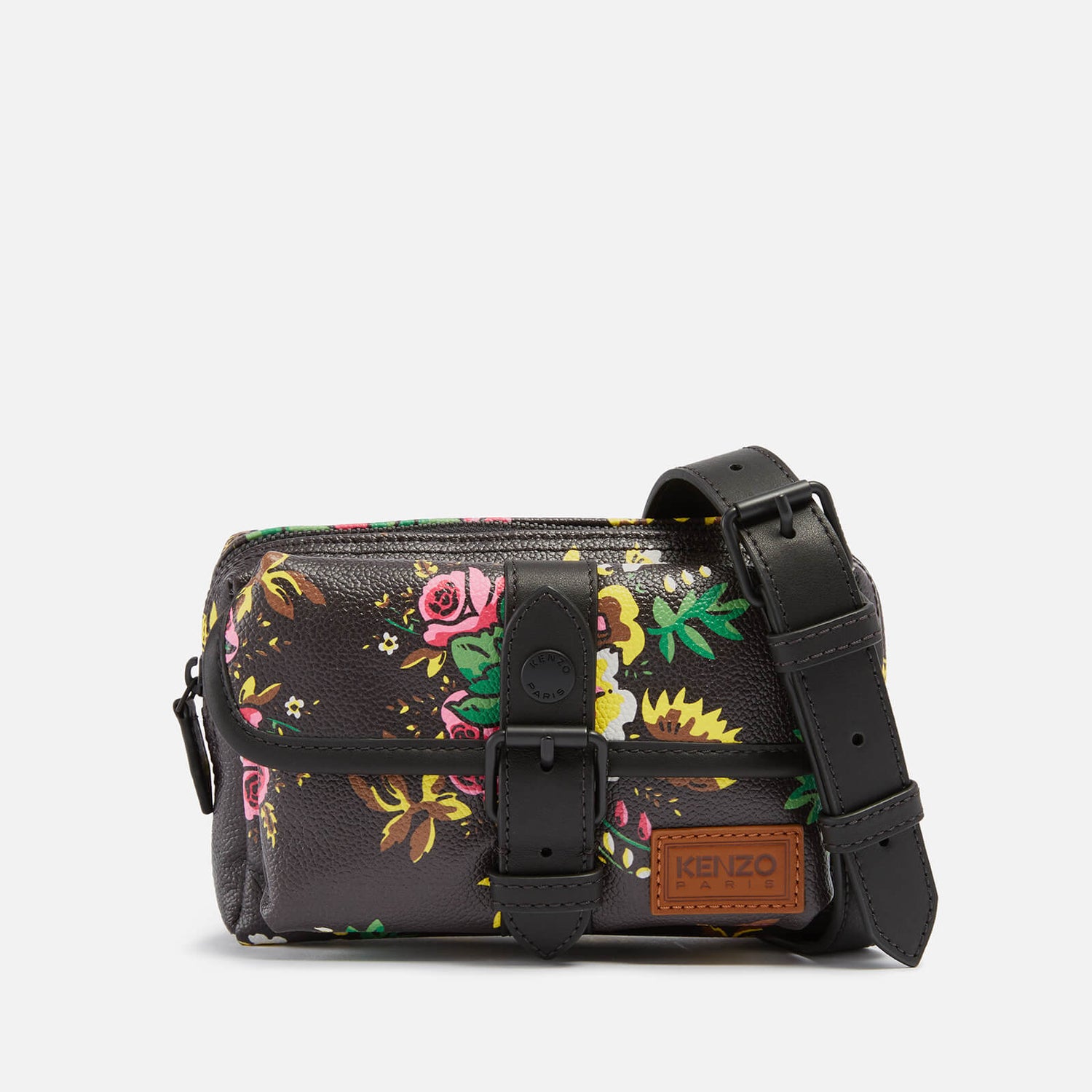 KENZO Floral-Print Faux Leather Cross Body Bag