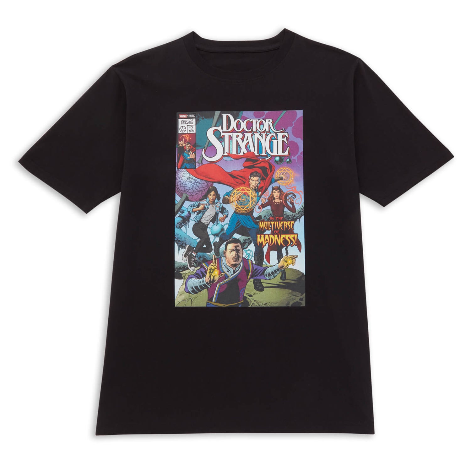 Marvel Dr Strange Group Comic Oversized Heavyweight T-Shirt - Black