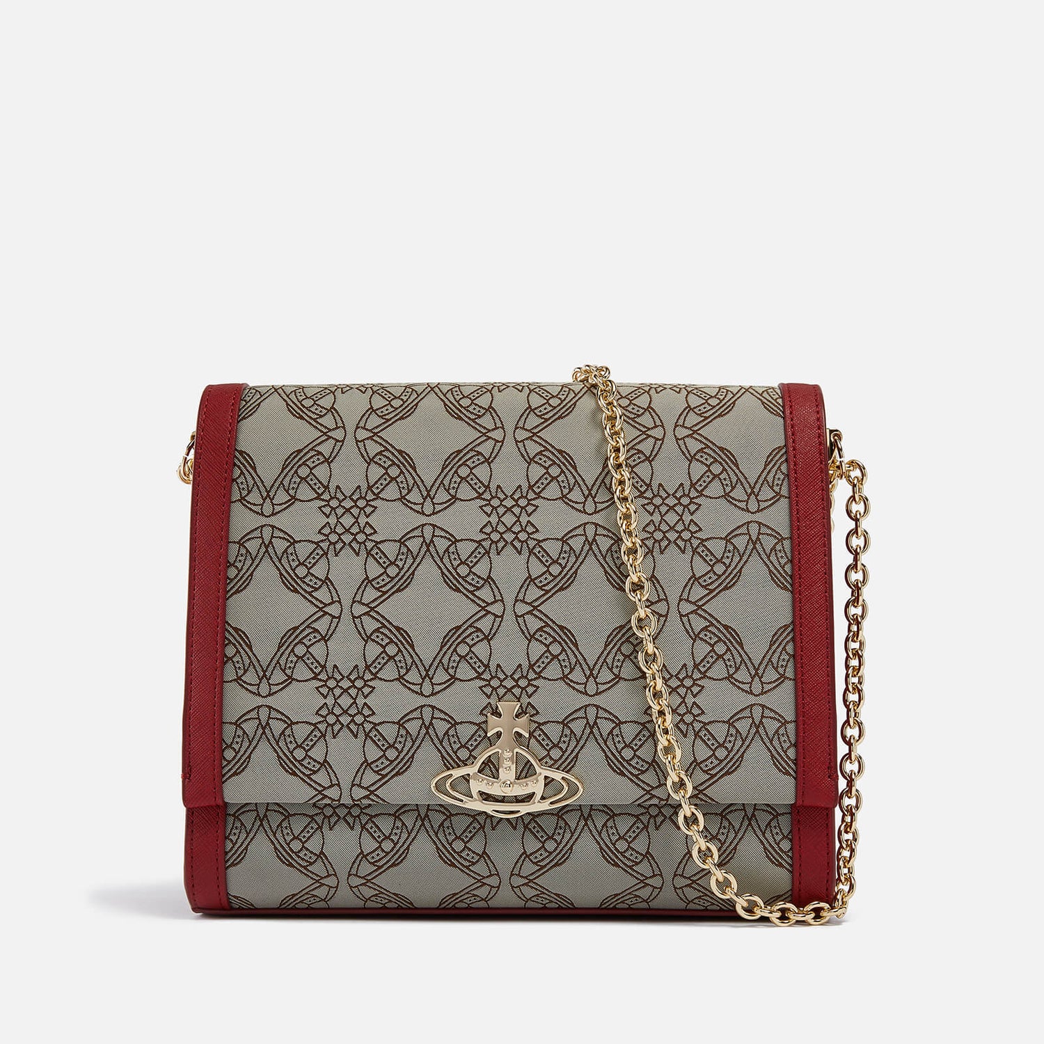 Vivienne Westwood Lucy Medium Jacquard and Faux Leather Bag