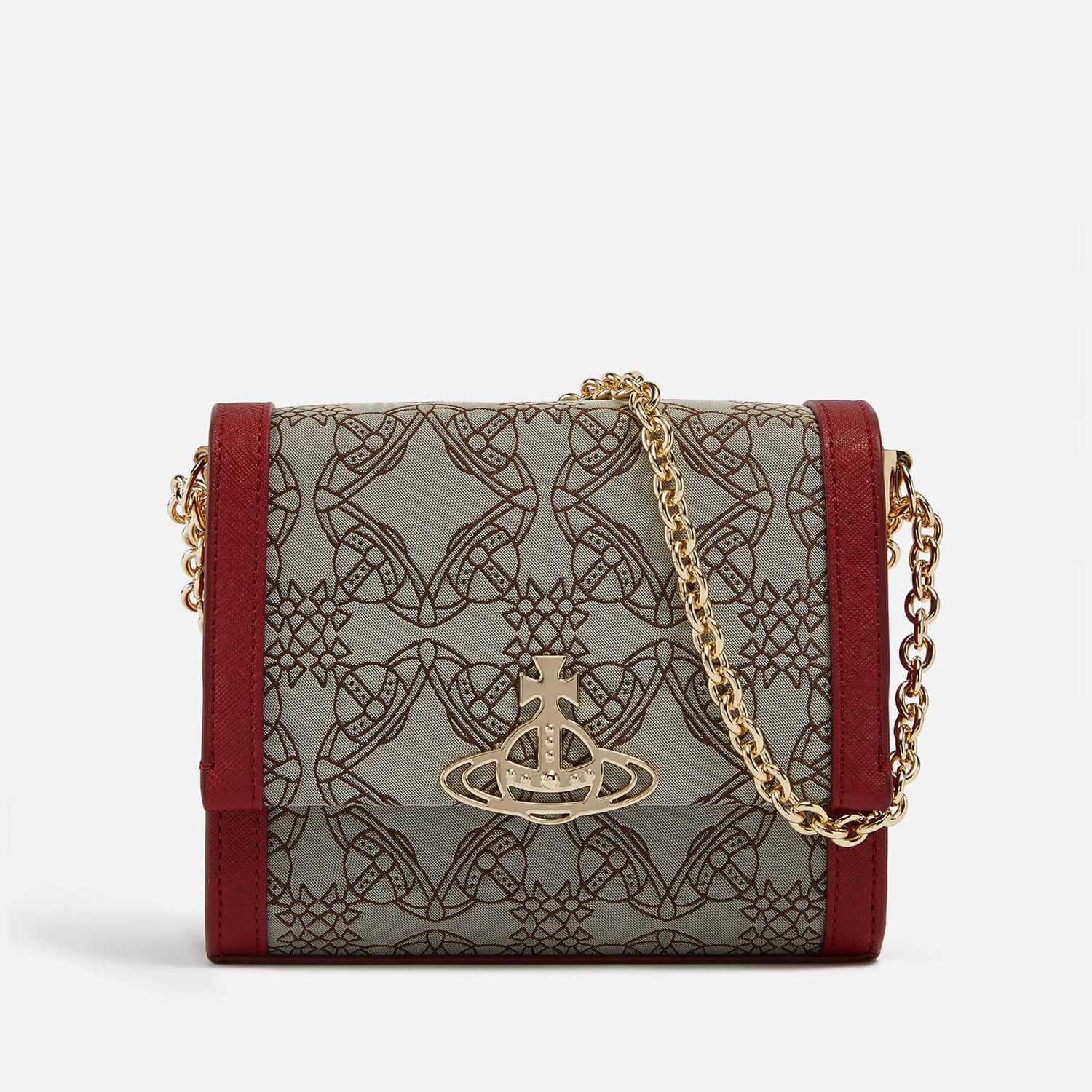 Vivienne Westwood Small Lucy Vegan Leather and Logo-Jacquard Bag
