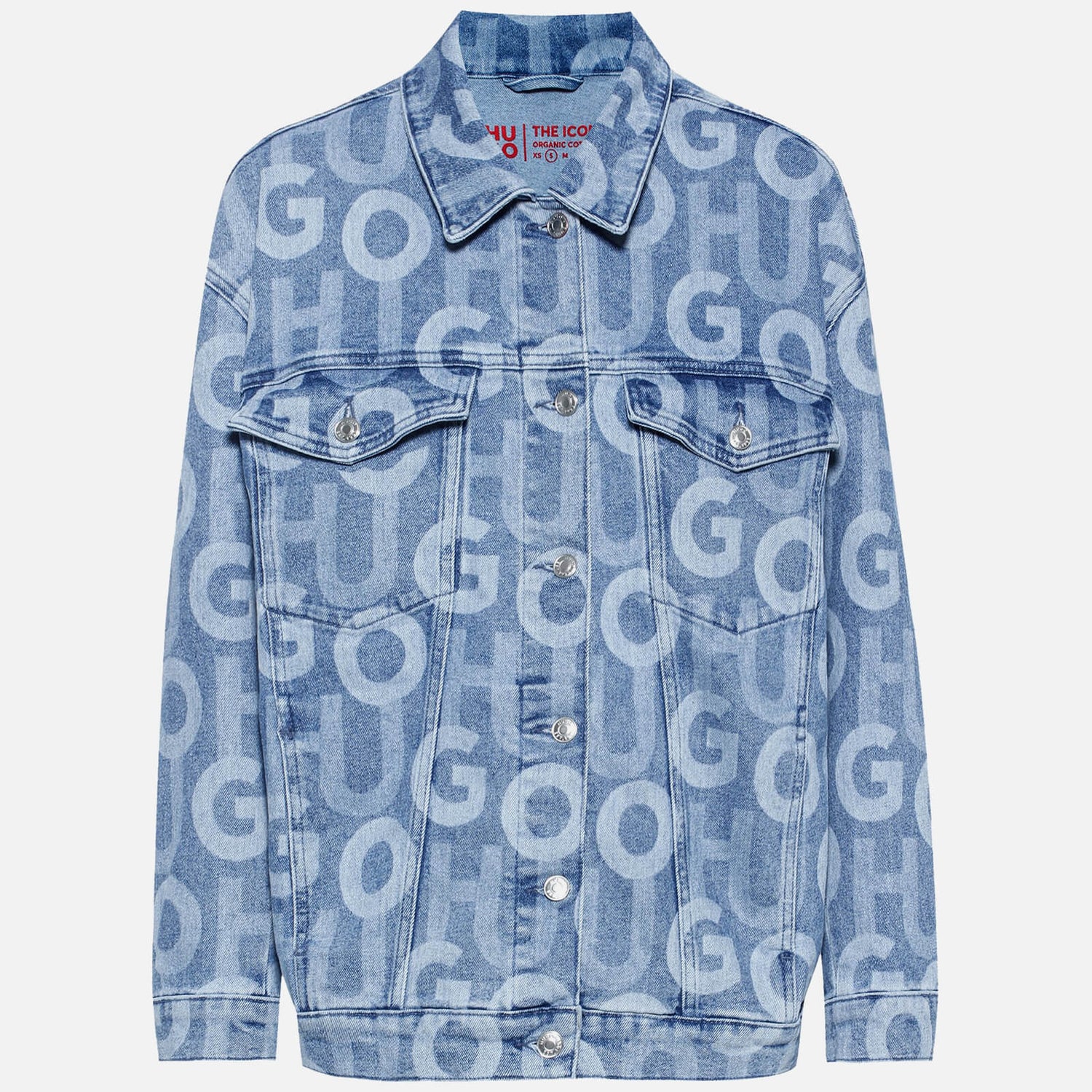 HUGO The Icon Logo-Print Denim Jacket