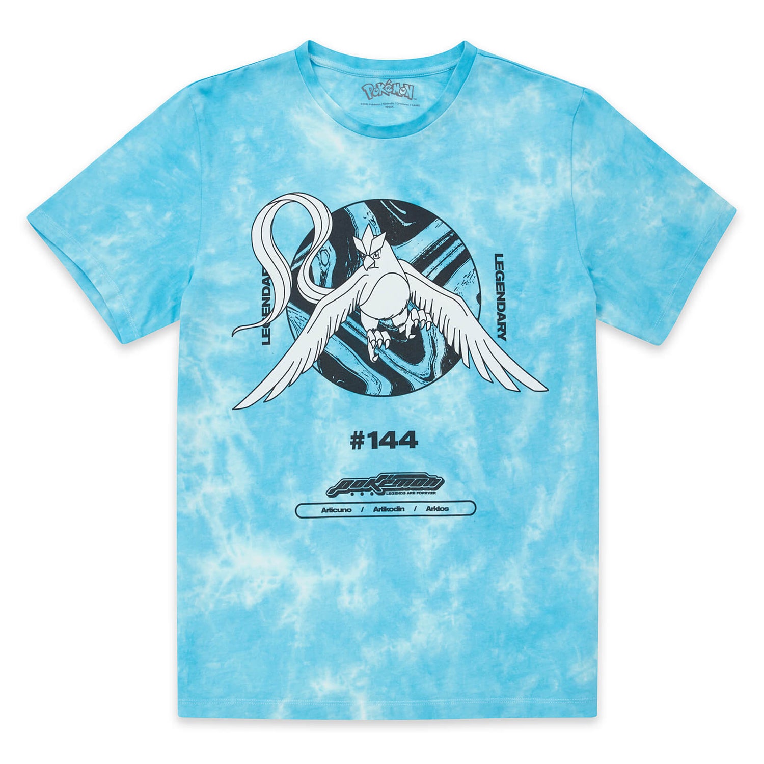 T-Shirt Pokémon Unisexe Artikodin Legendary - Turquoise Tie Dye