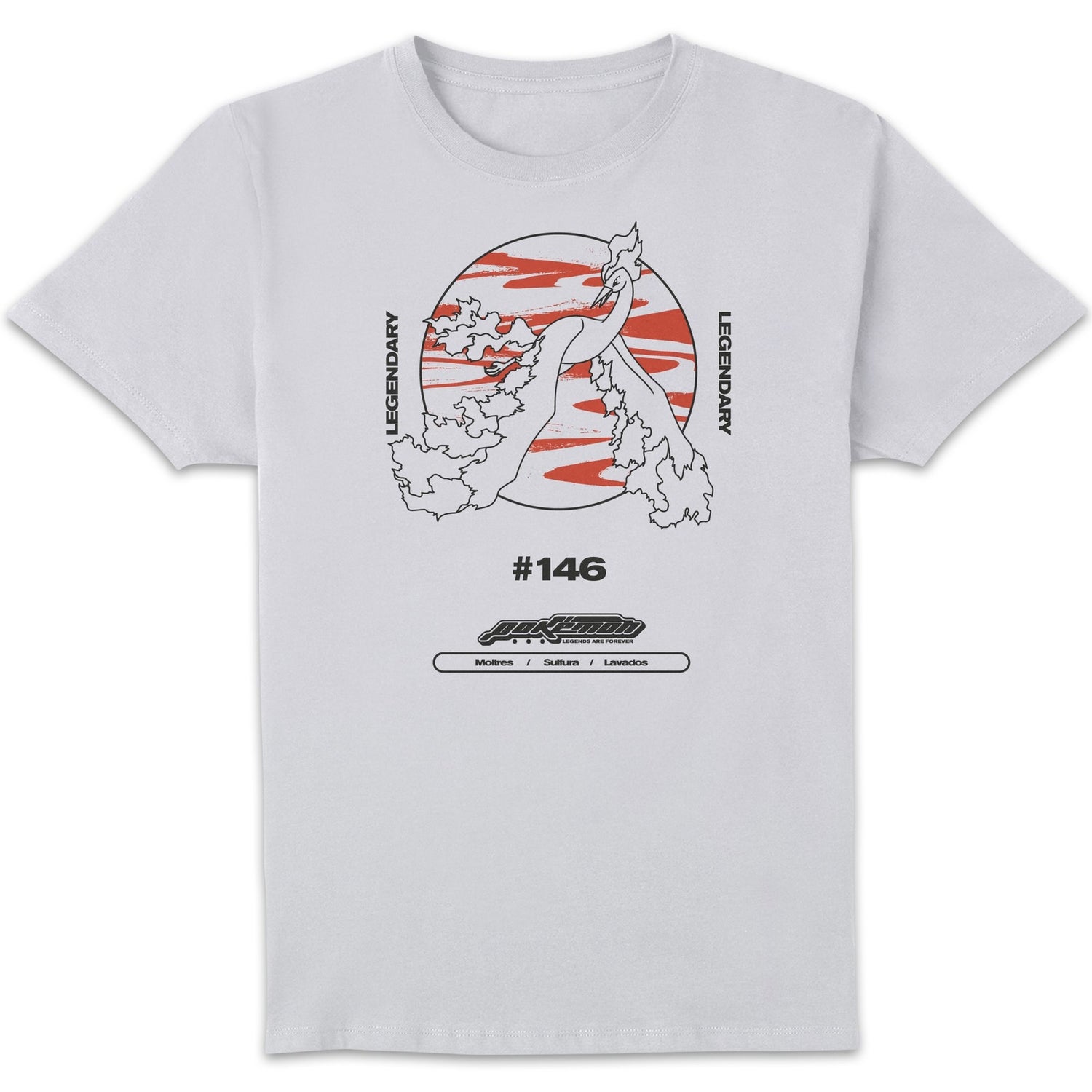 T-Shirt Pokémon Unisex Sulfura Legendary - Blanc