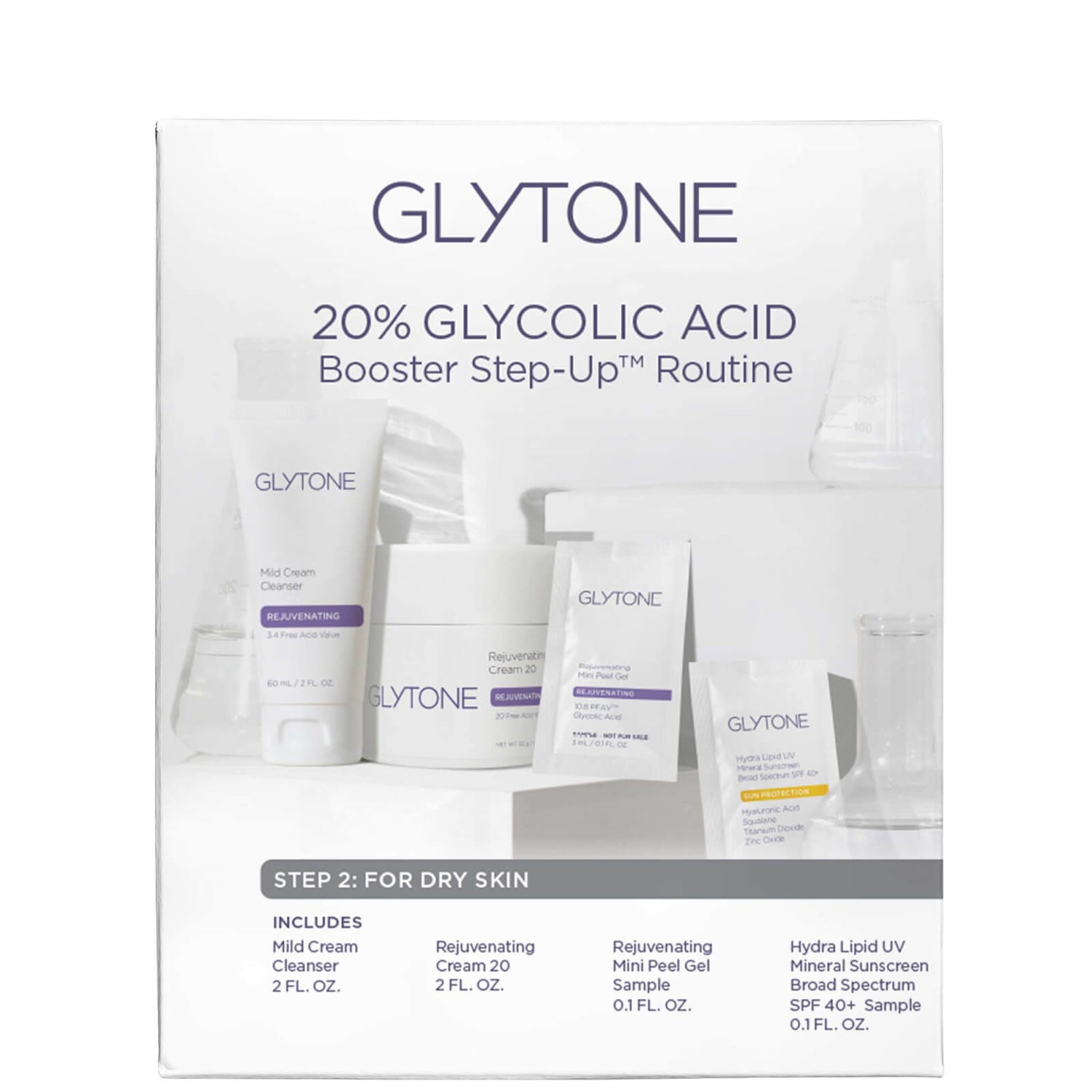 Glytone 20% Glycolic Acid Booster Step-Up Routine: Step 2 for Dry Skin