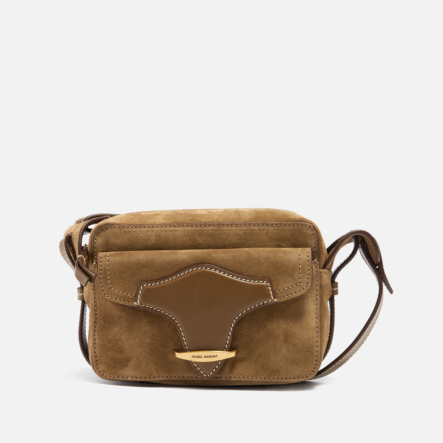 Isabel Marant Wasy Leather-Trimmed Suede Shoulder Bag