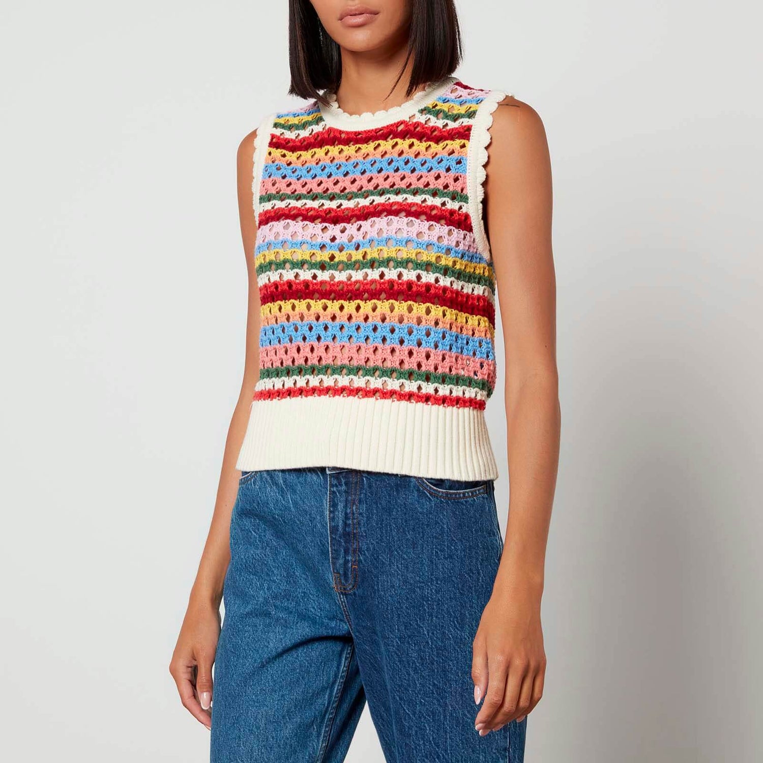 Kitri Women's Marley Blanket Stripe Knit Vest - Multi - XS