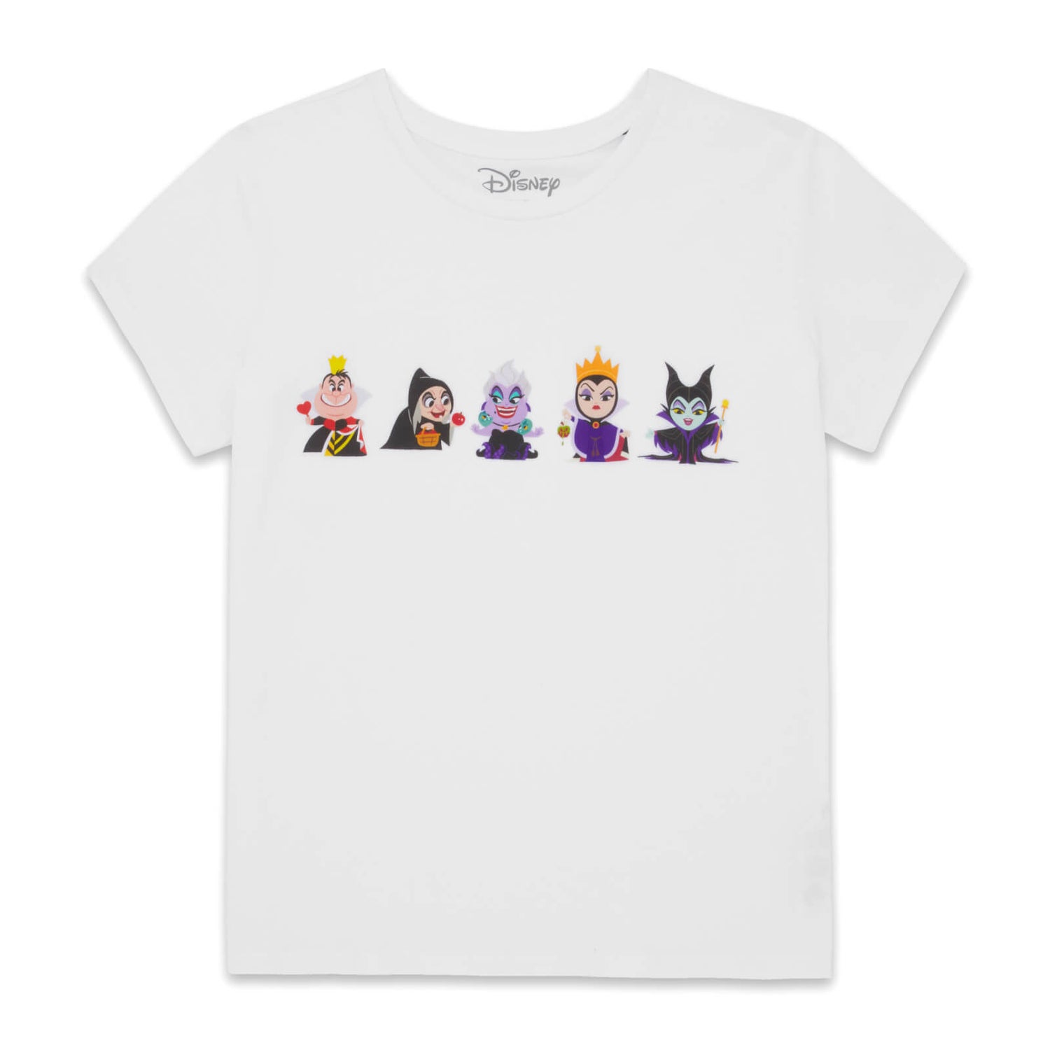 Disney All Villains Women s T Shirt White retro vibes and
