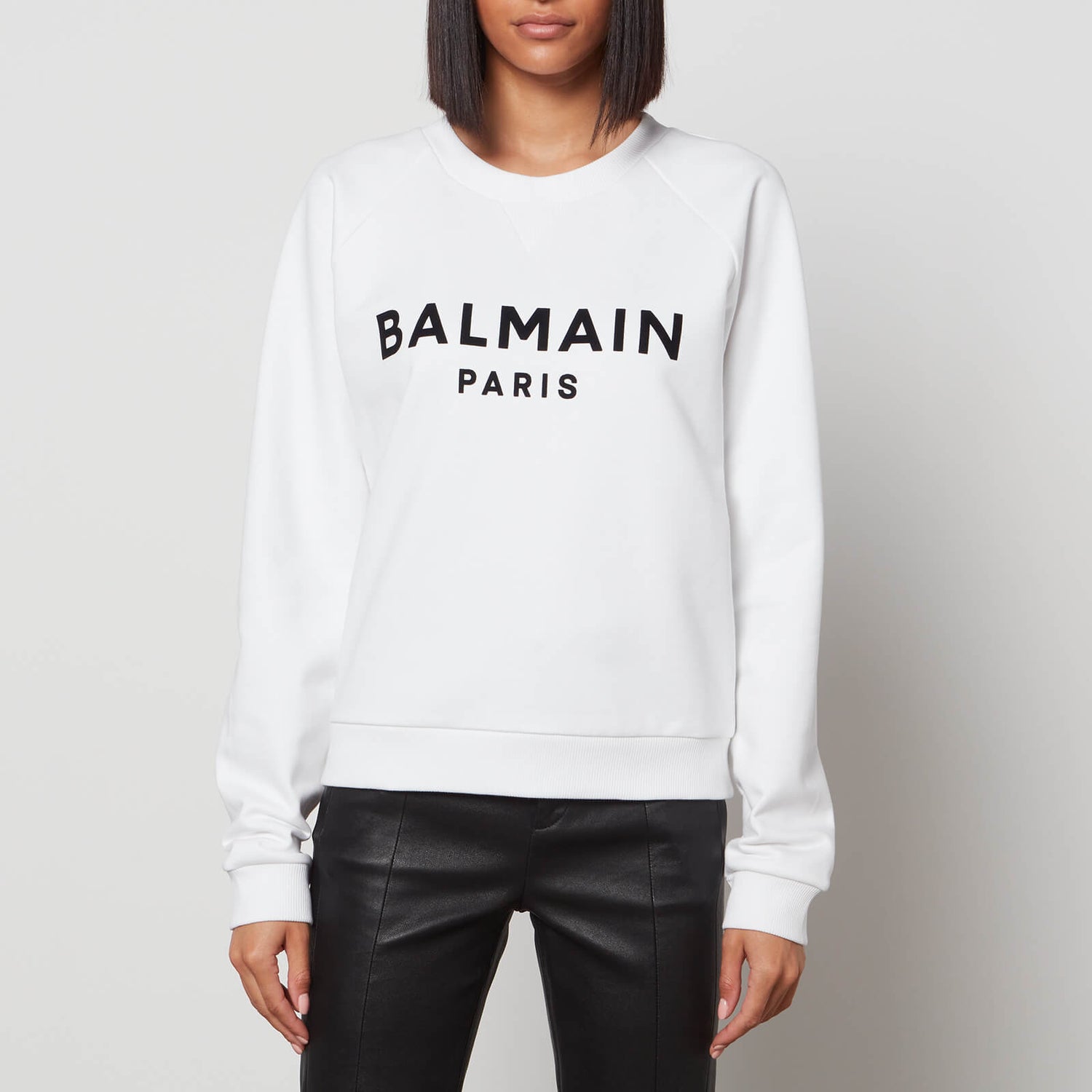 Balmain Women's Flocked Sweatshirt - White/Black - FR 34/UK 6