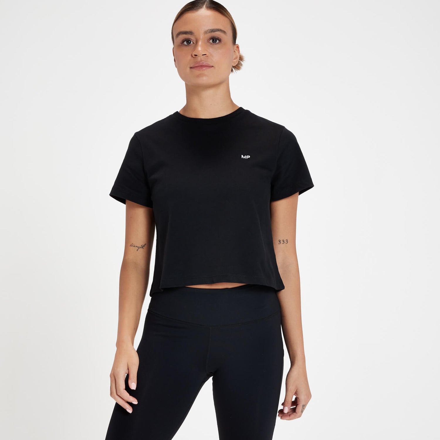 MP Damen Rest Day Crop-T-Shirt – Schwarz