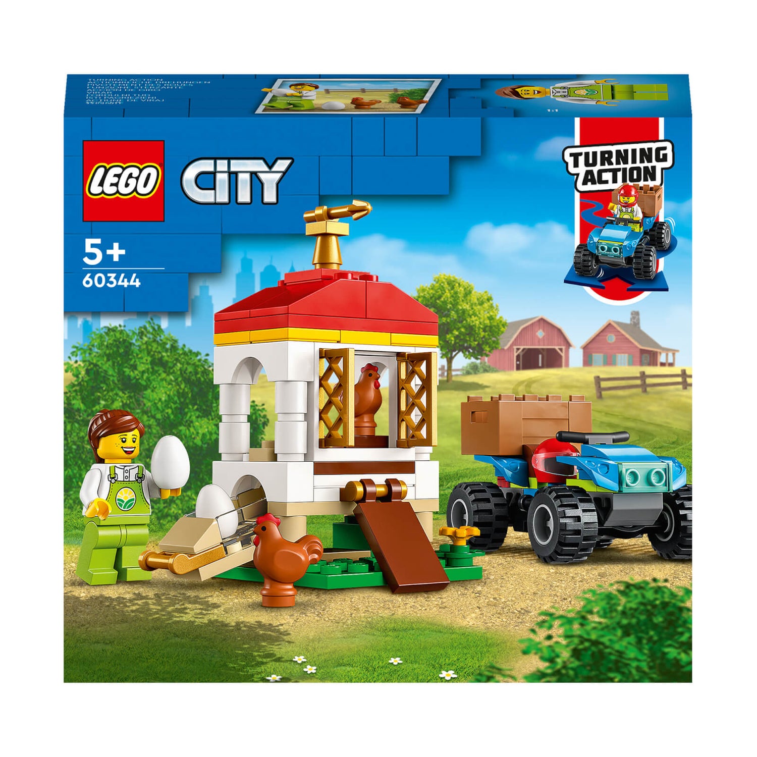 LEGO City: Chicken Henhouse Farm Toy Set with Quadbike (60344)