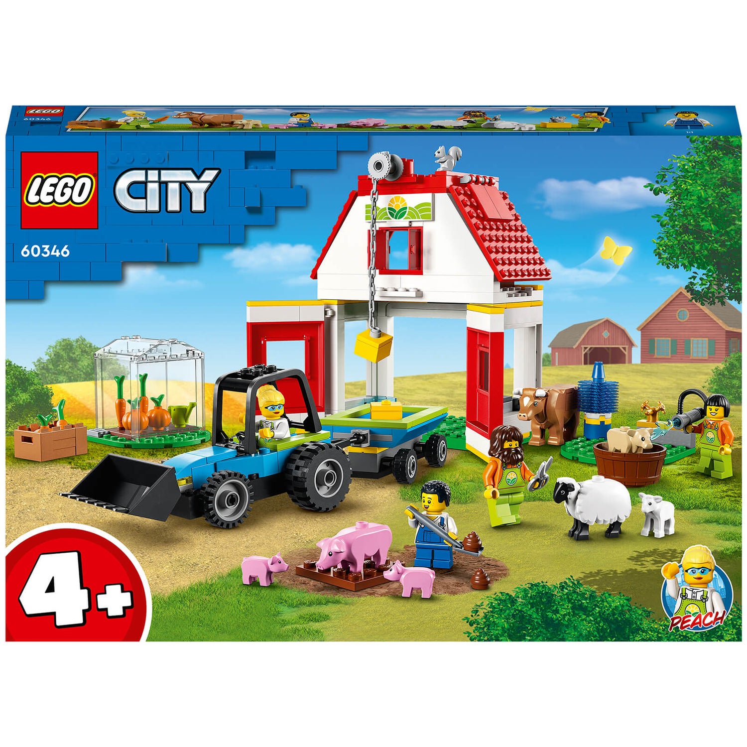 LEGO City: Barn & Farm Animals Set with Tractor Toy (60346)