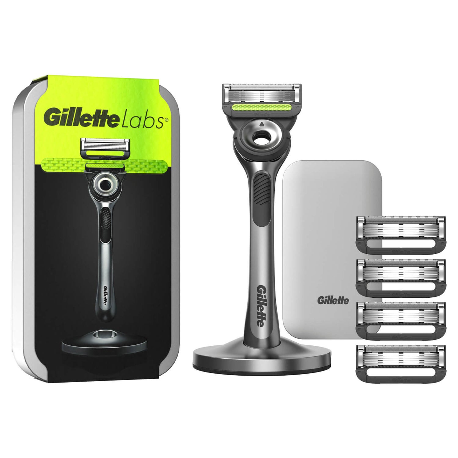 Gillette Labs, Rasierer mit Reinigungs-Element, Reiseetui + 5 Klingen