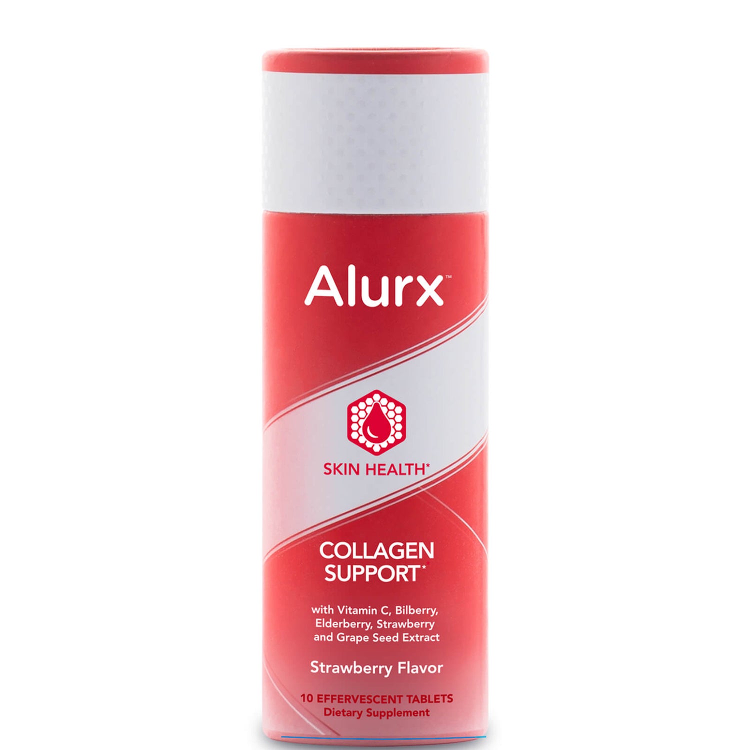 Alurx Collagen Support Effervescent Tablets - Strawberry (10 Count)