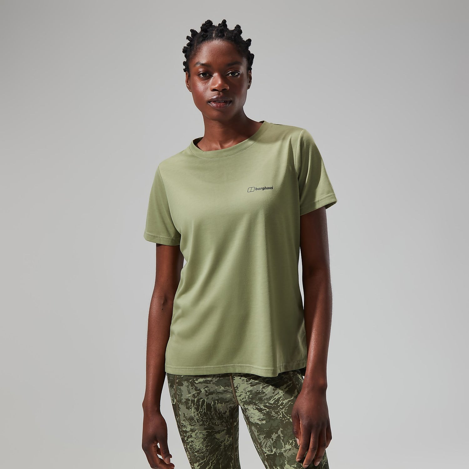 Women s Relaxed Tech Super Stretch Tee in Green Berghaus